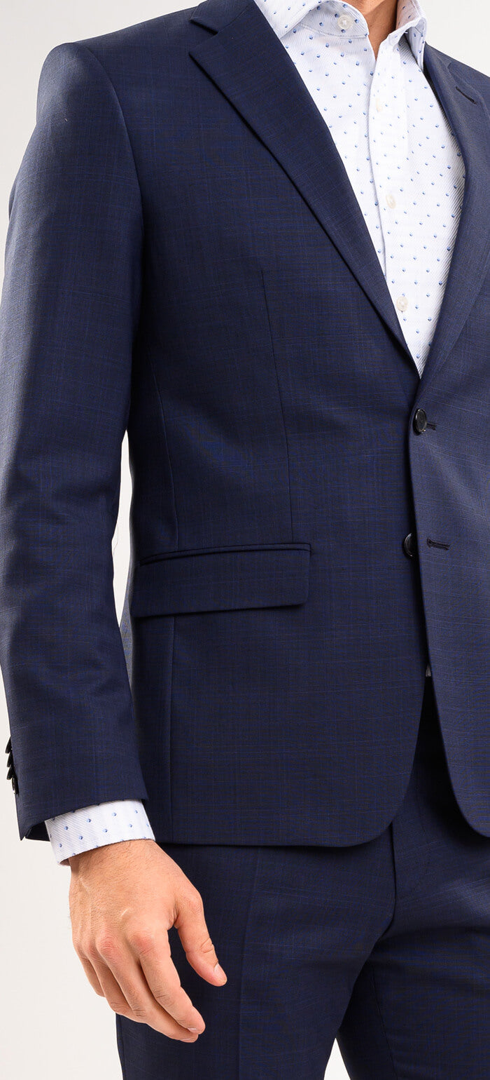 Tmavomodrý Slim Fit oblek - XL veľkosti