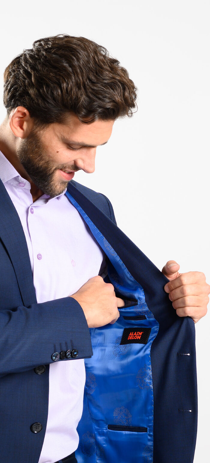 Tmavě modrý Slim Fit oblek - XL velikosti