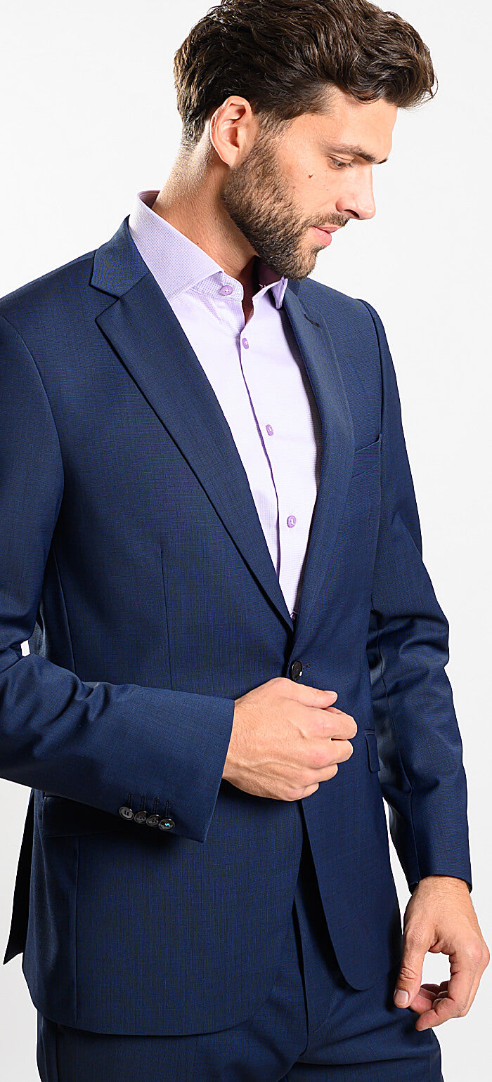 Tmavě modrý Slim Fit oblek - XL velikosti