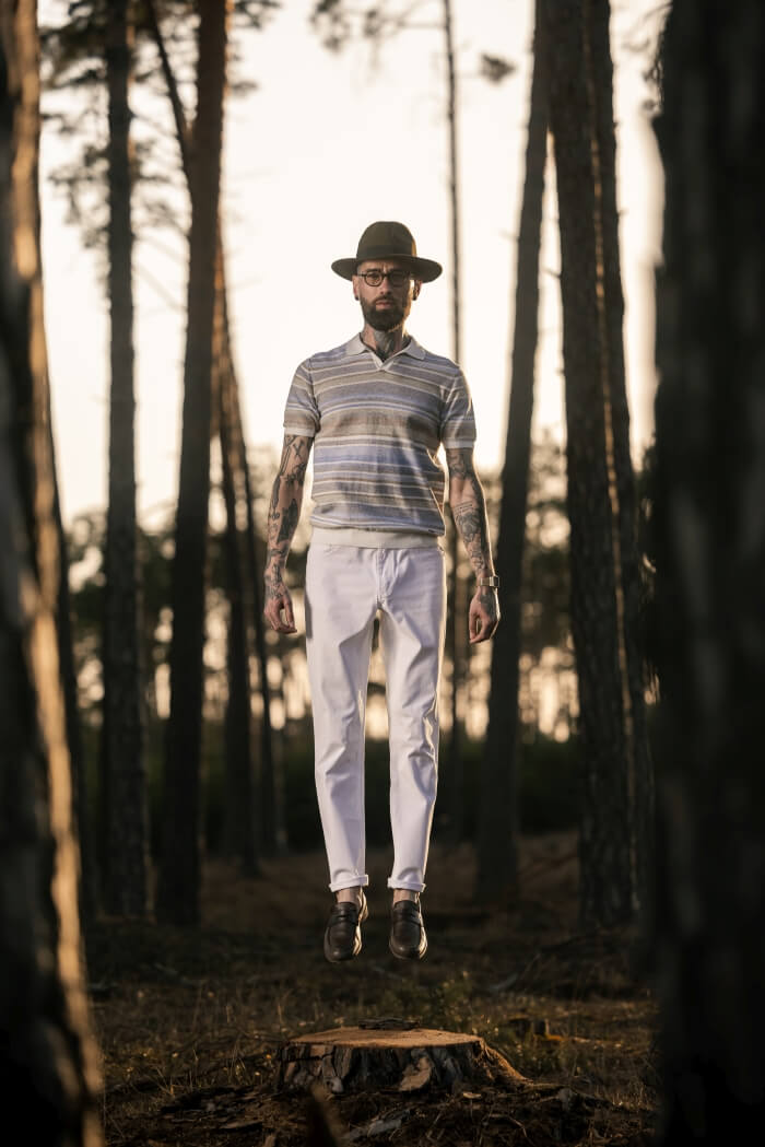 Úpletová pásikavá polokošeľa