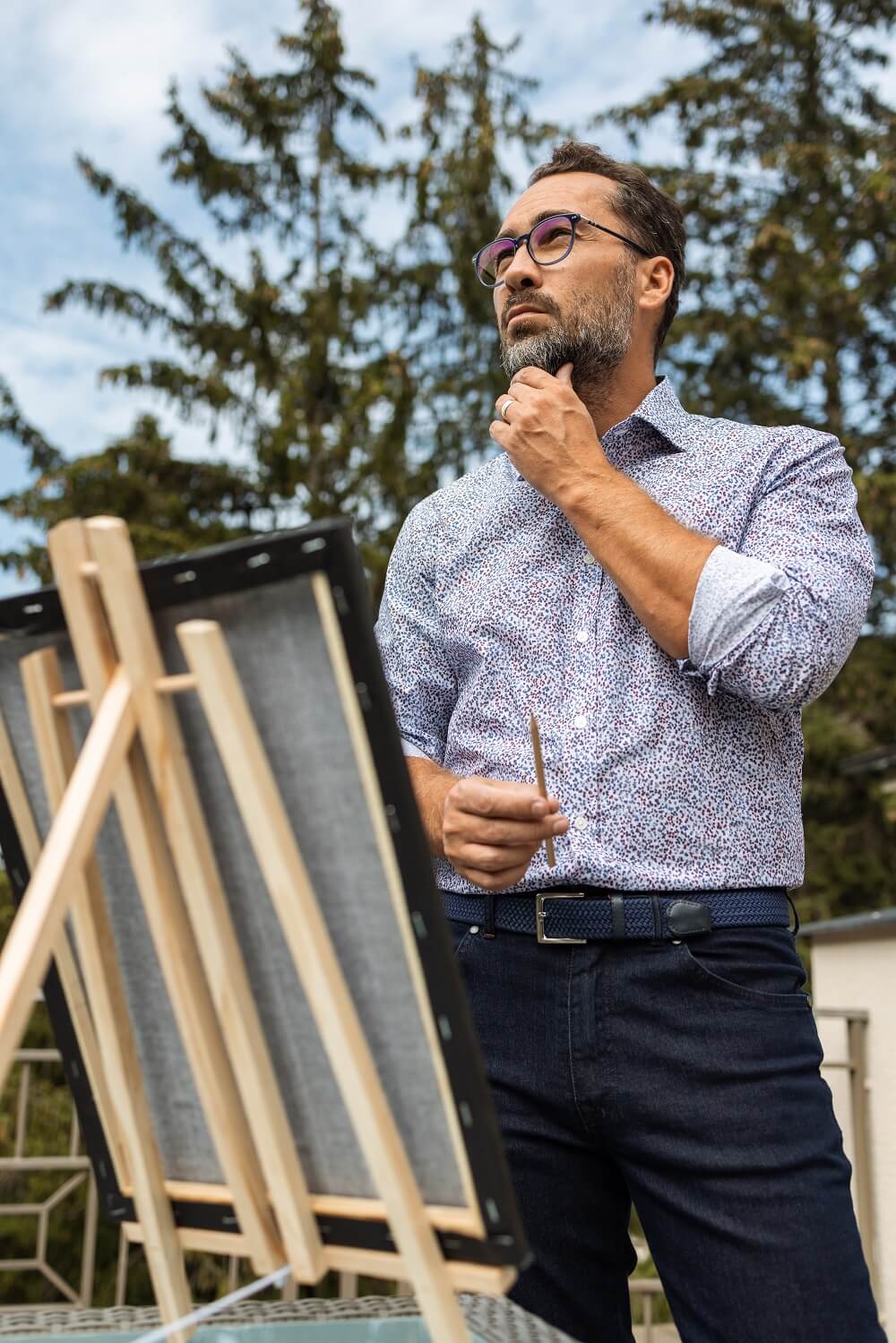 Voľnočasová Extra Slim Fit košeľa so vzorom