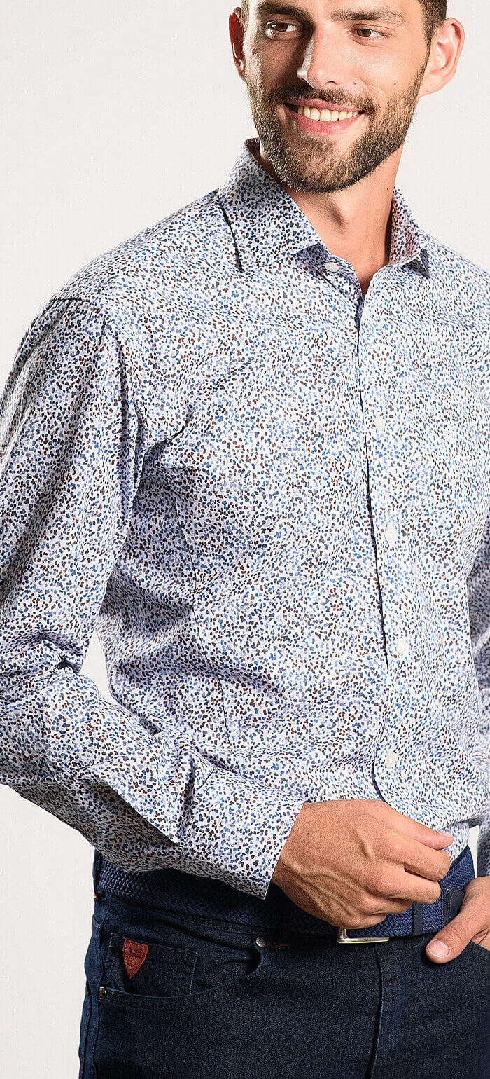 Voľnočasová Extra Slim Fit košeľa so vzorom