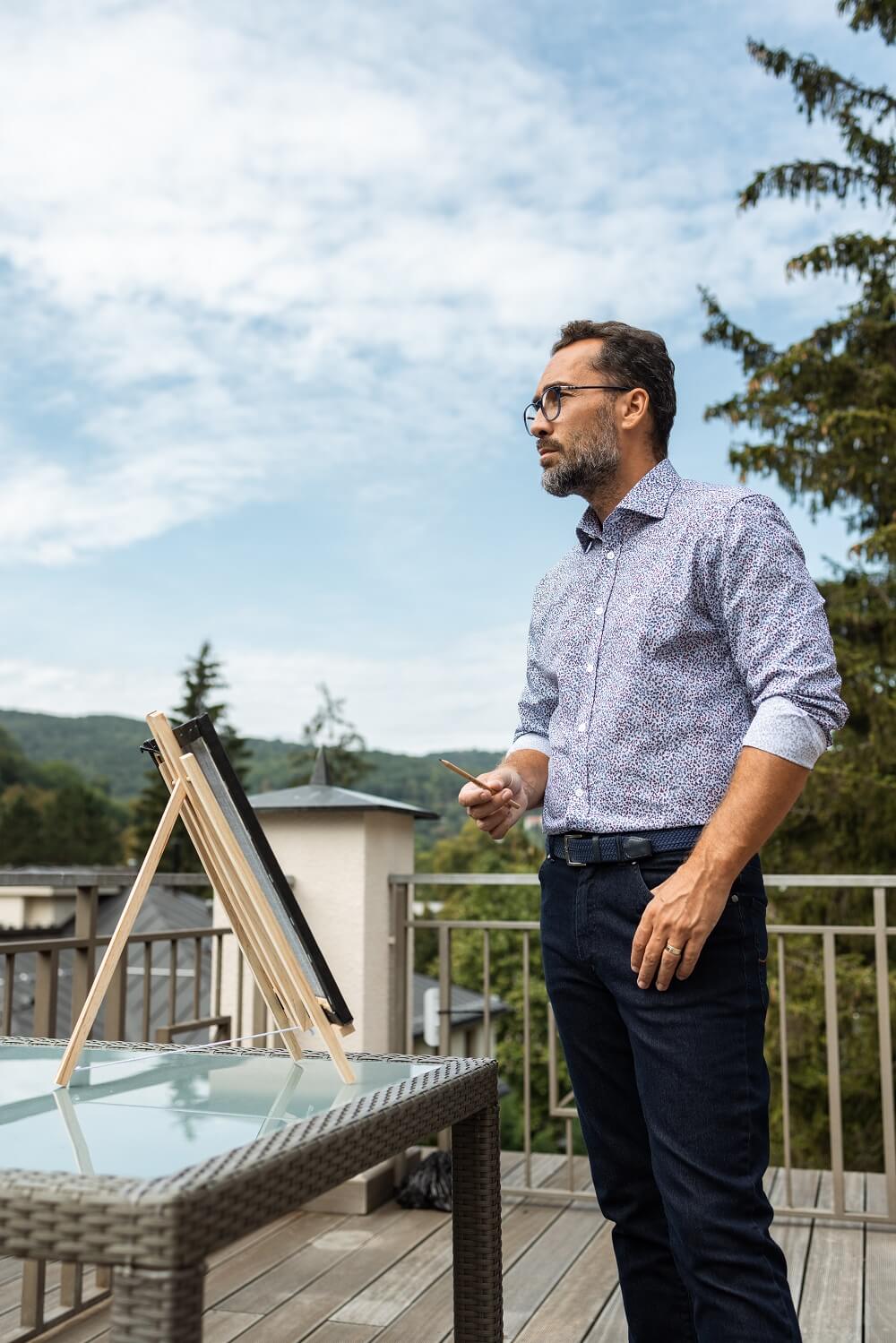 Voľnočasová Extra Slim Fit košeľa so vzorom