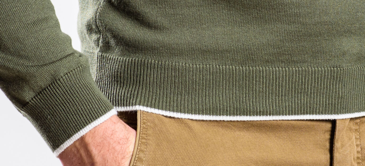 Zelený bavlnený pulóver