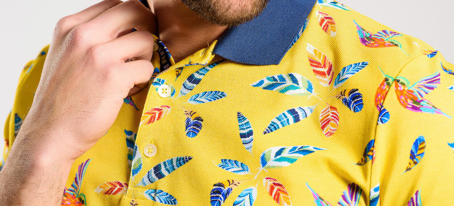 Žltá polokošeľa s výrazným vzorom
