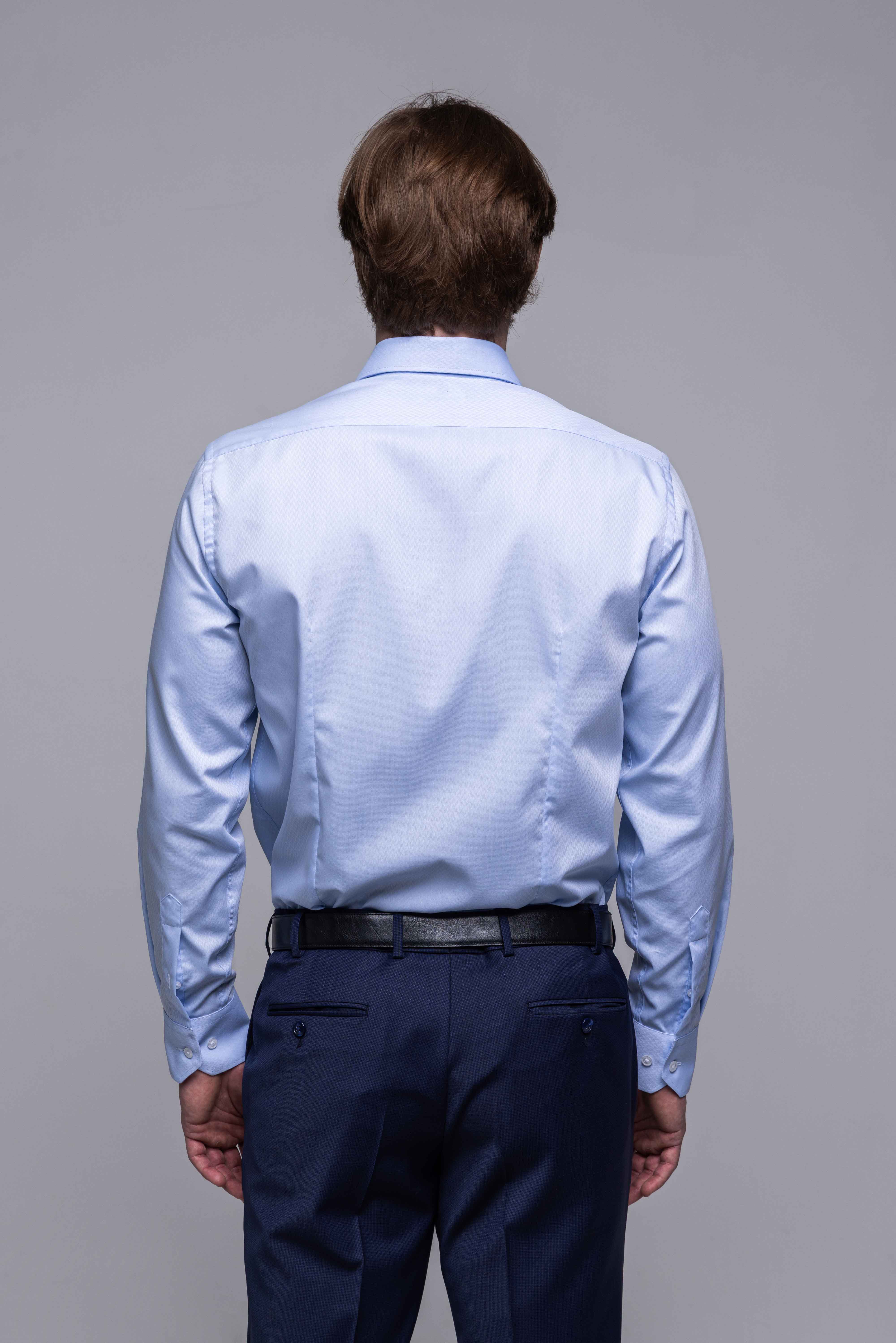 Bledomodrá Extra Slim Fit košeľa s vlastným vzorom