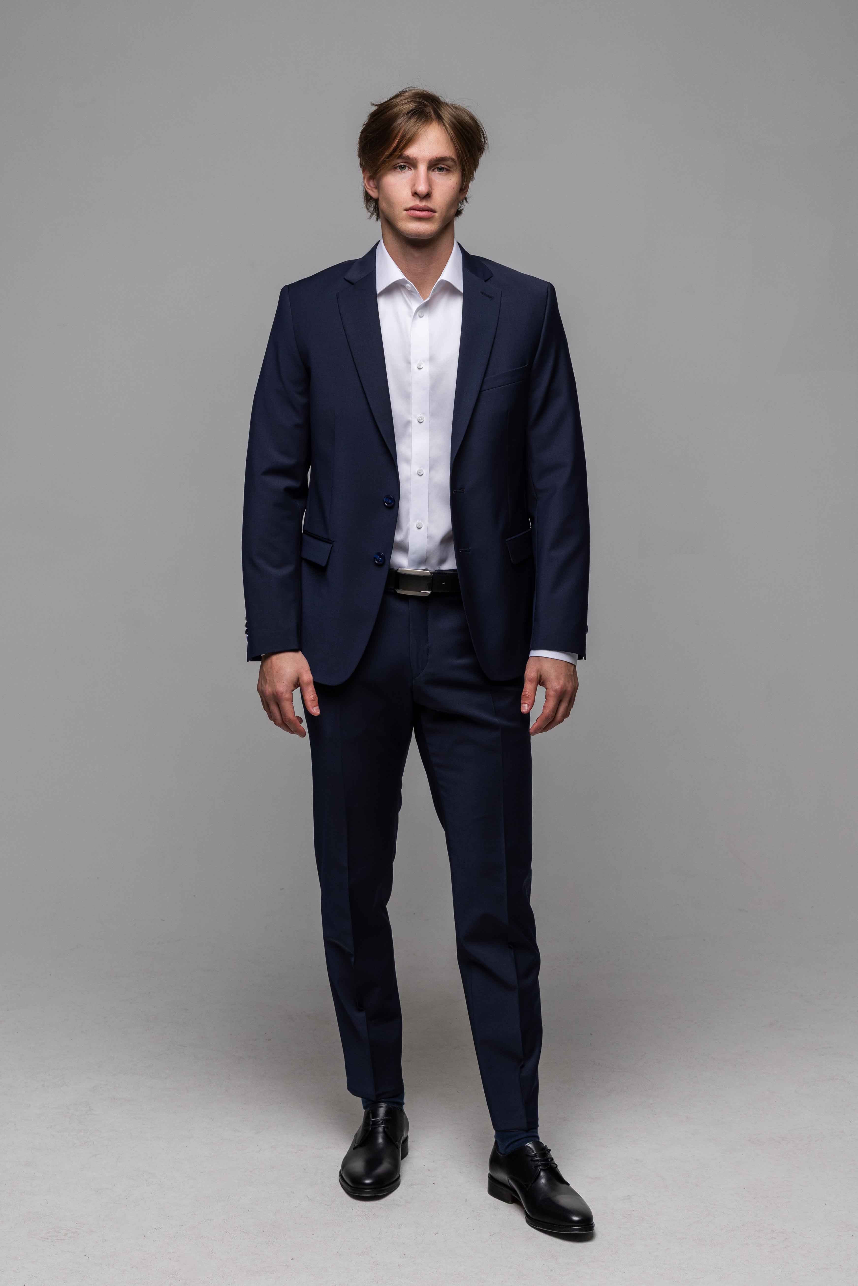 Tmavě modré oblekové sako řady Basic