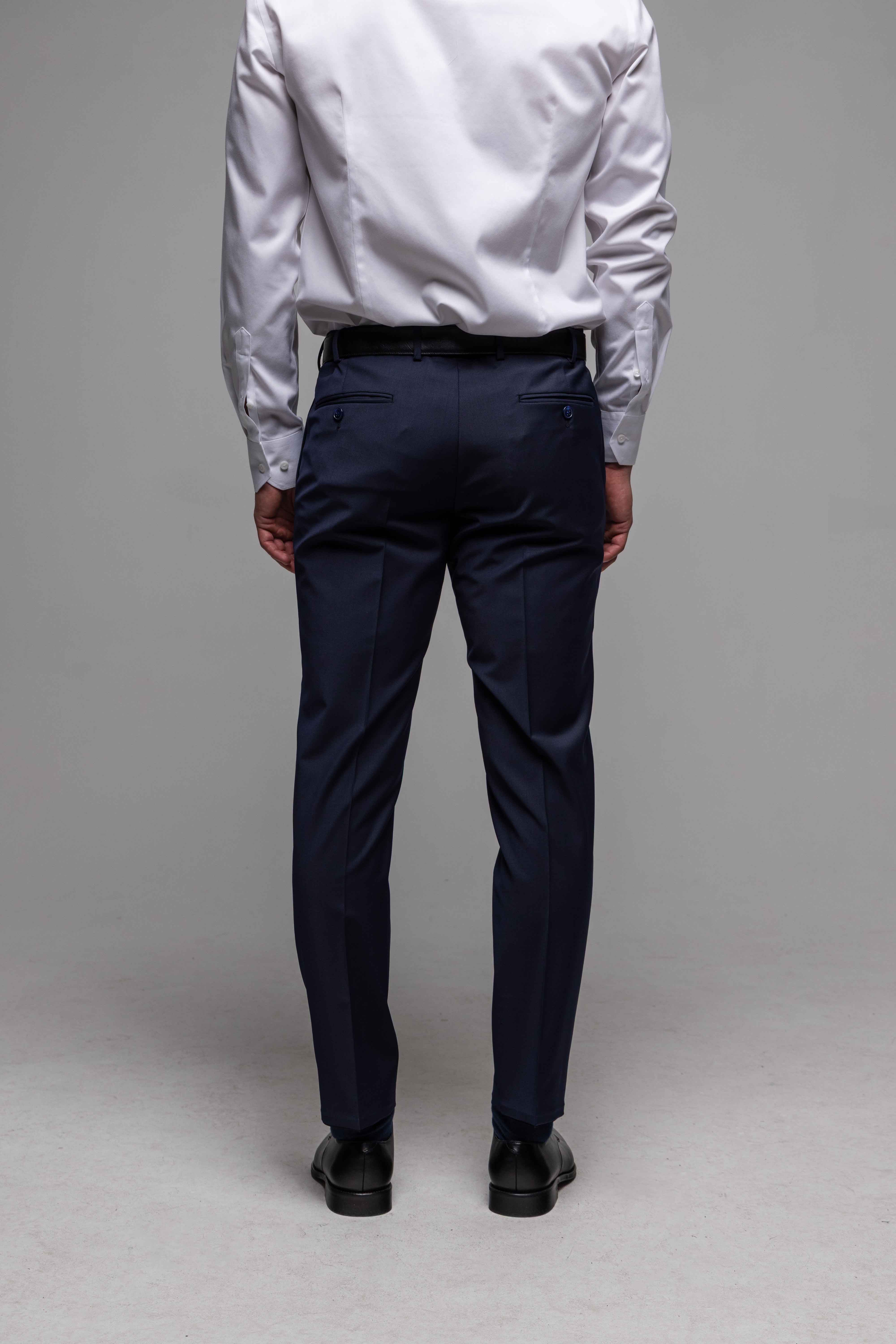 Tmavě modré basic oblekové kalhoty XL velikosti