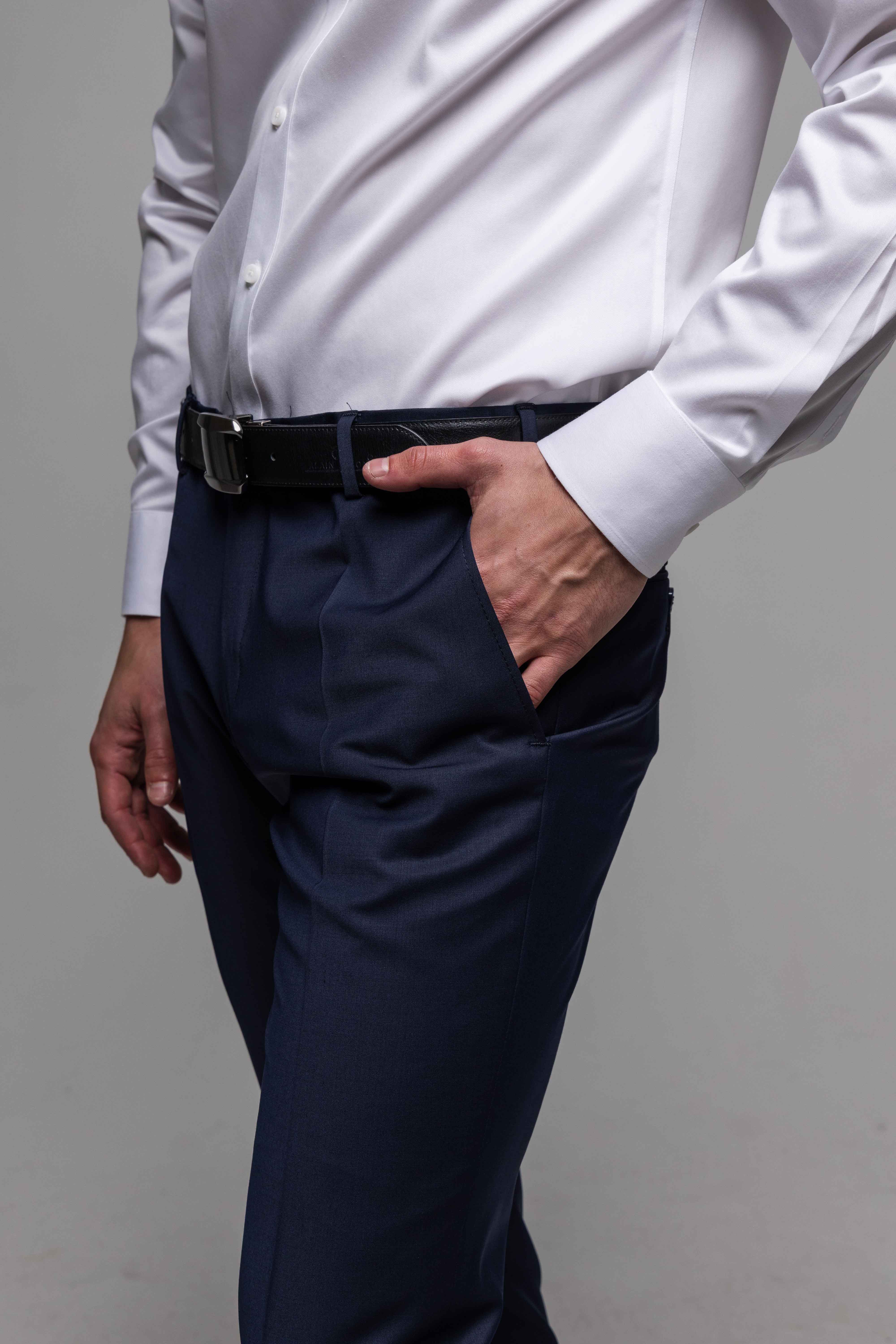 Tmavě modré basic oblekové kalhoty XL velikosti