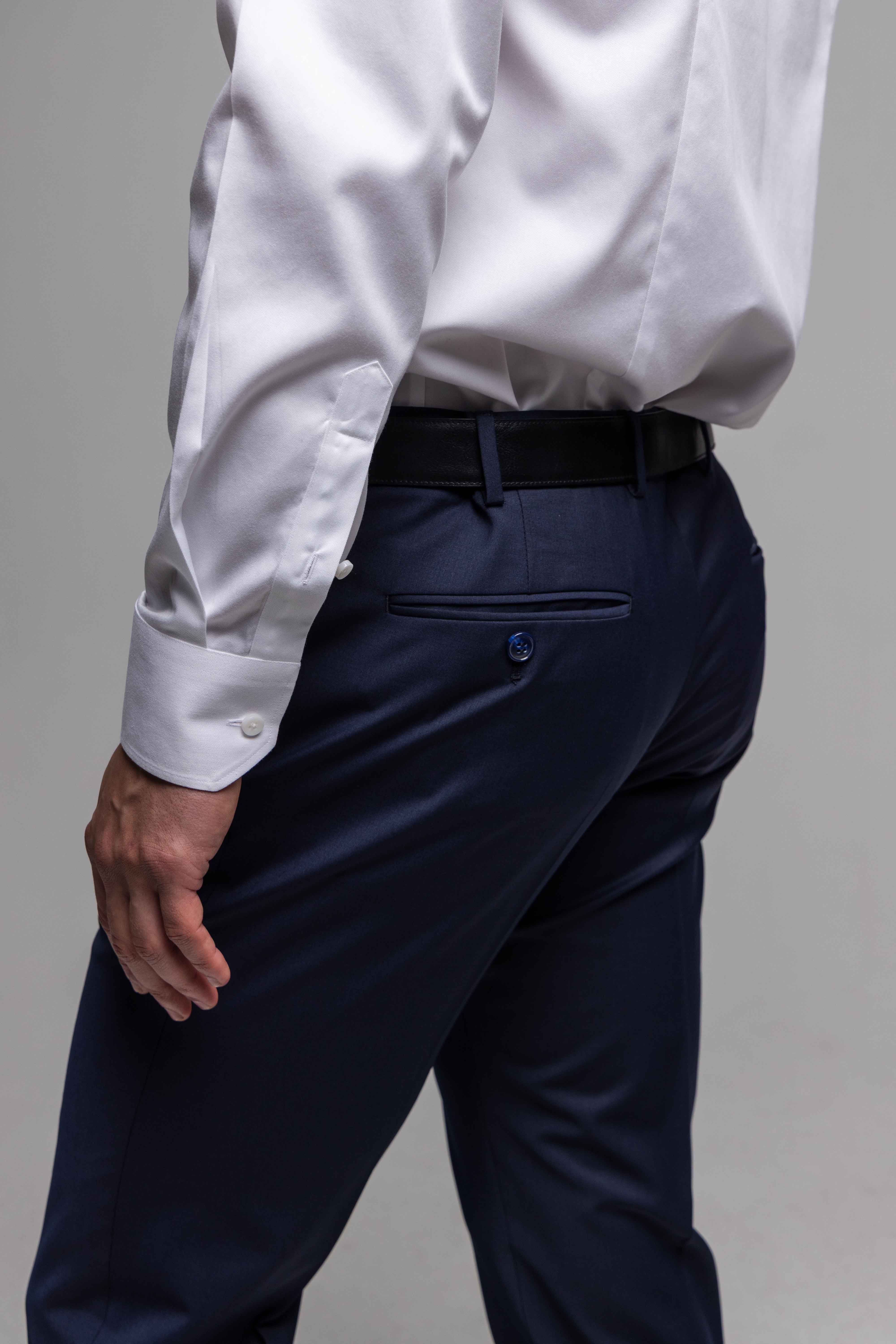 Tmavě modré basic oblekové kalhoty XL velikosti