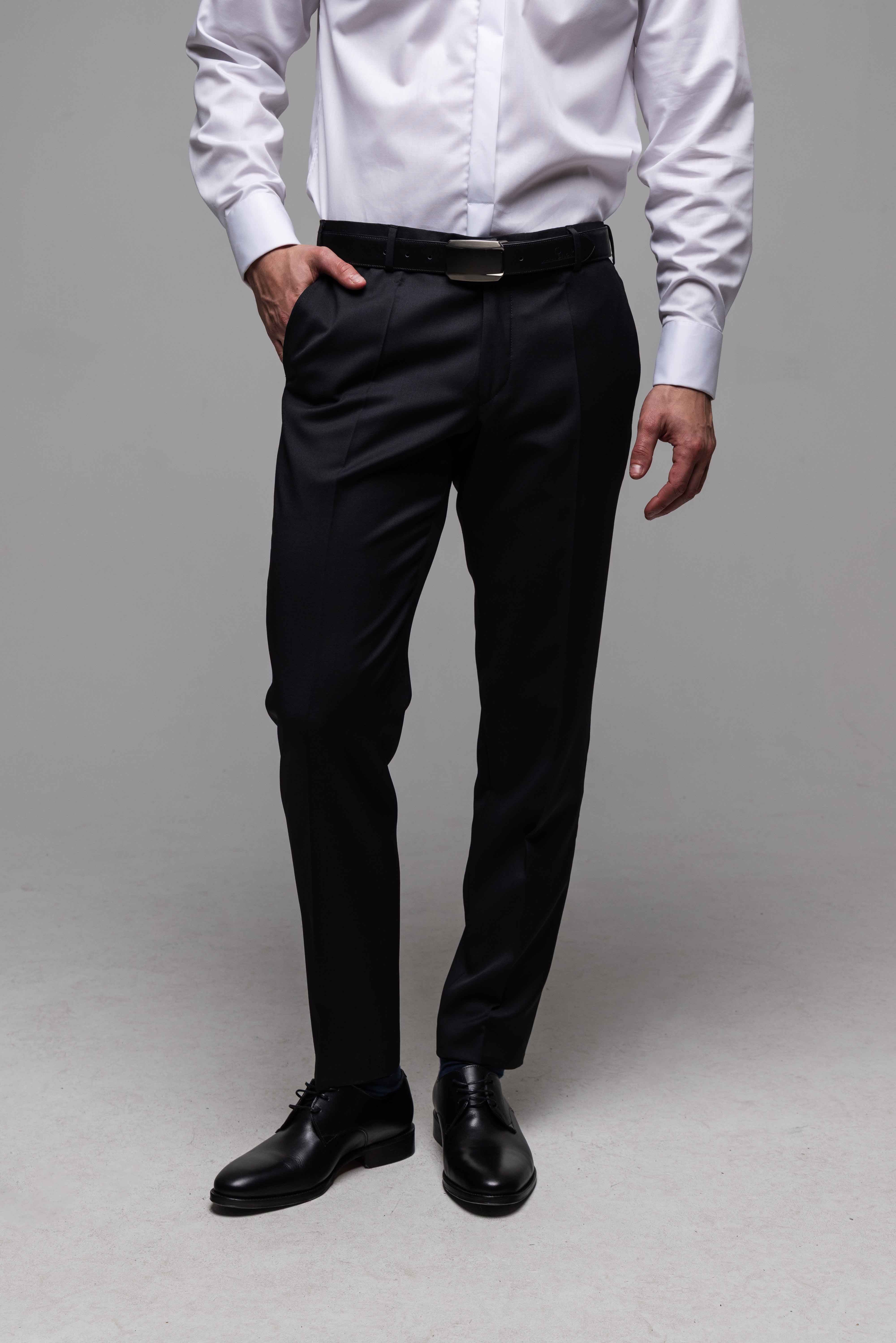 Černý Slim Fit vlněný oblek