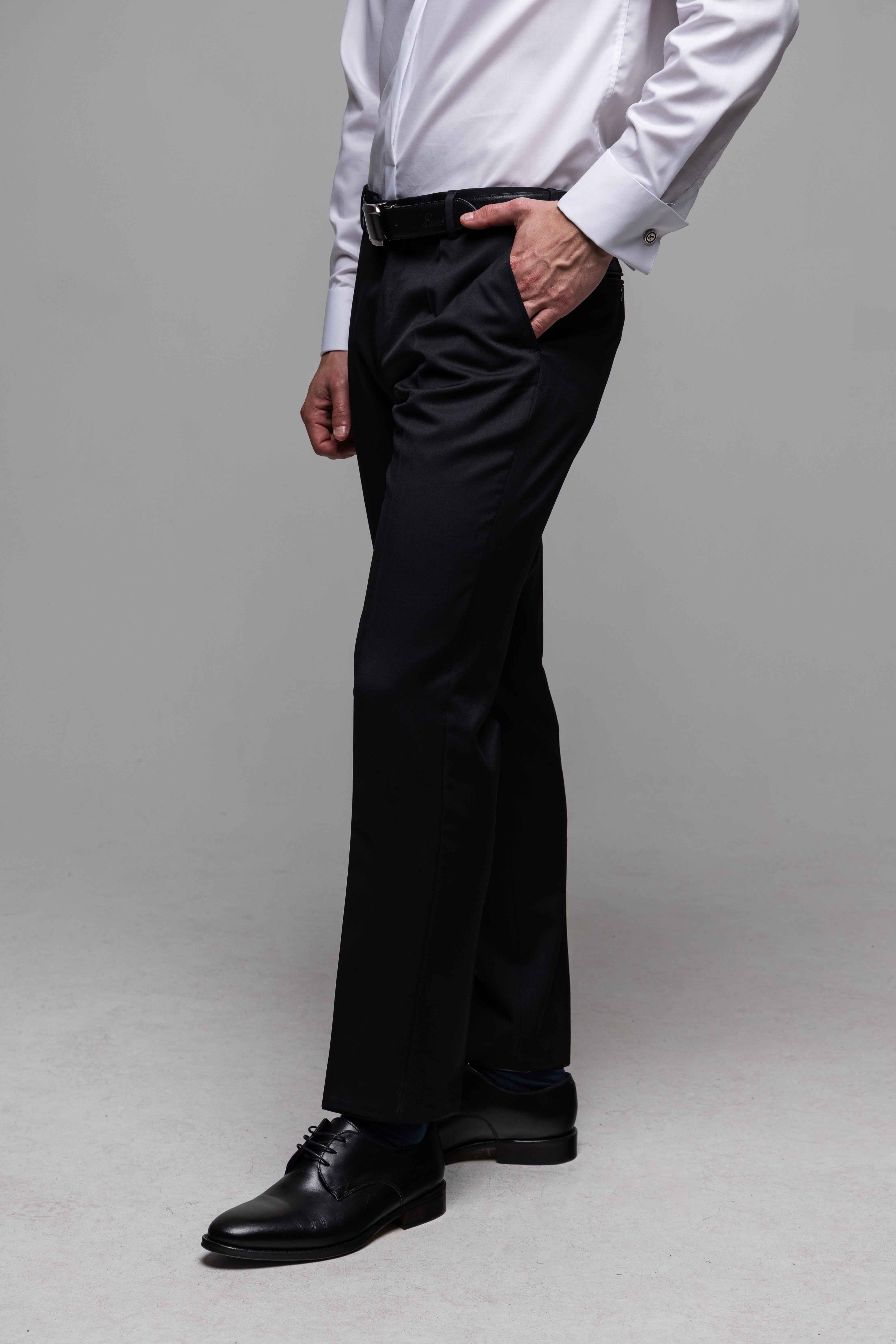 Černý Slim Fit vlněný oblek