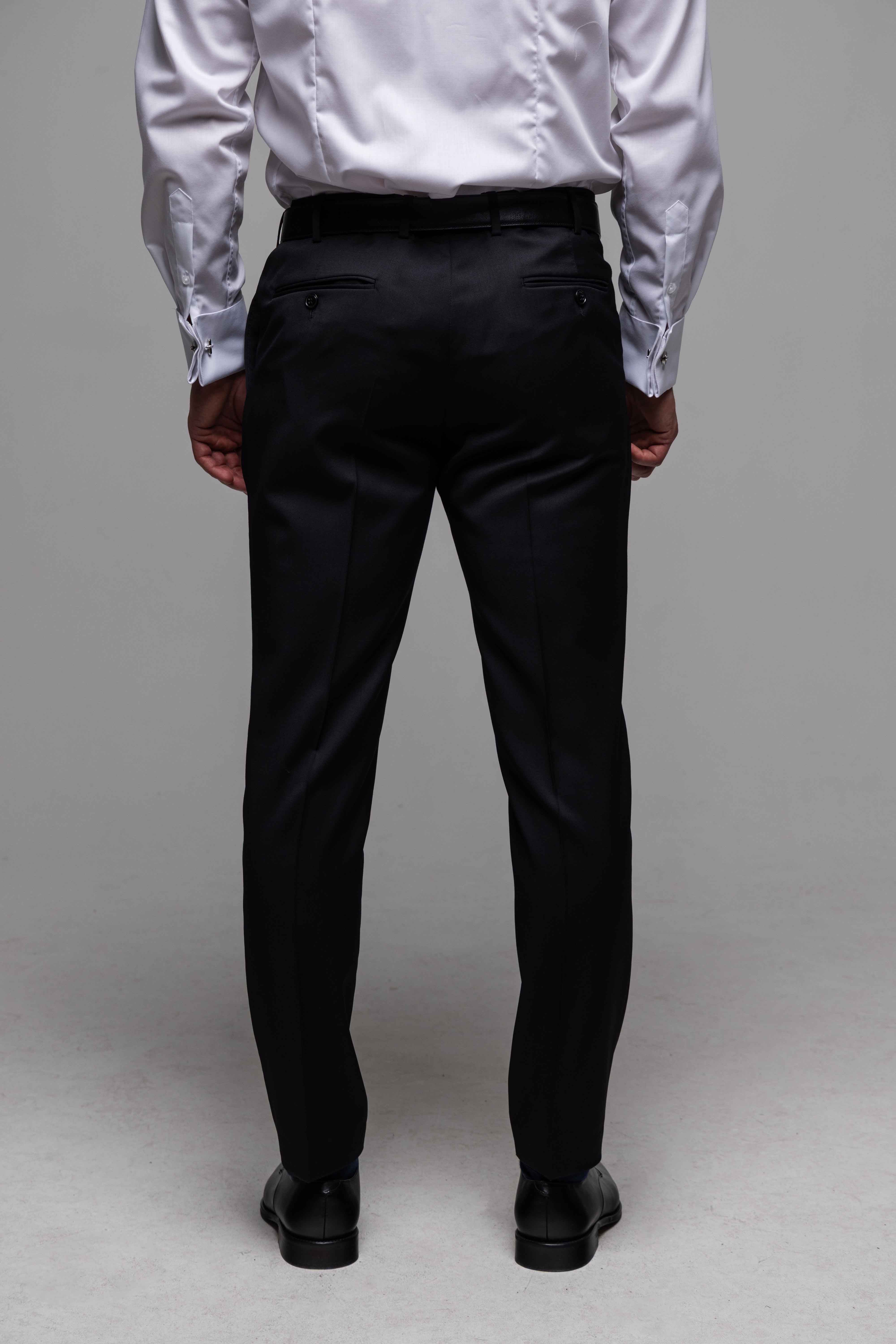 Černý Slim Fit vlněný oblek