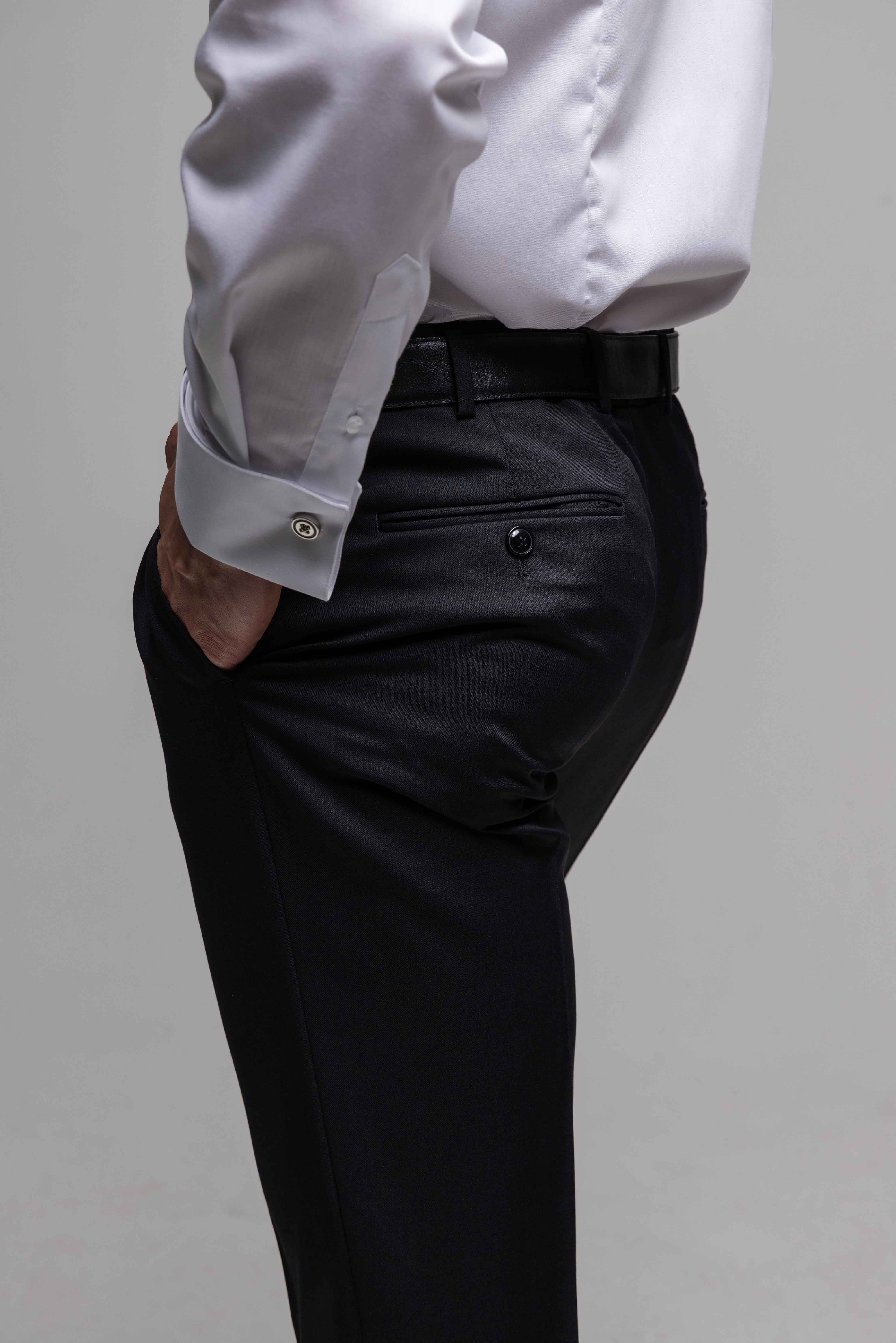 Černý Slim Fit vlněný oblek