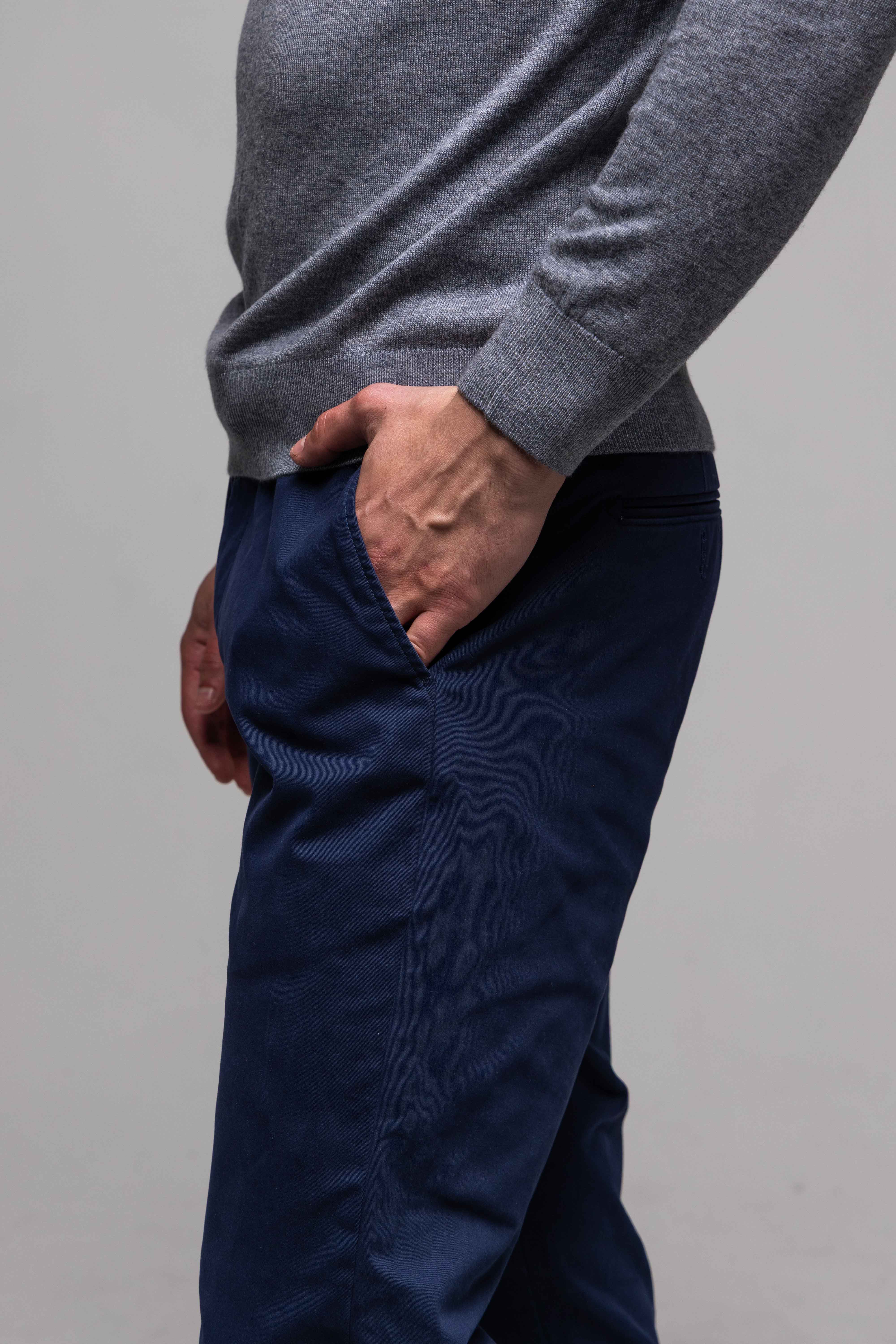 Modré chinos nohavice