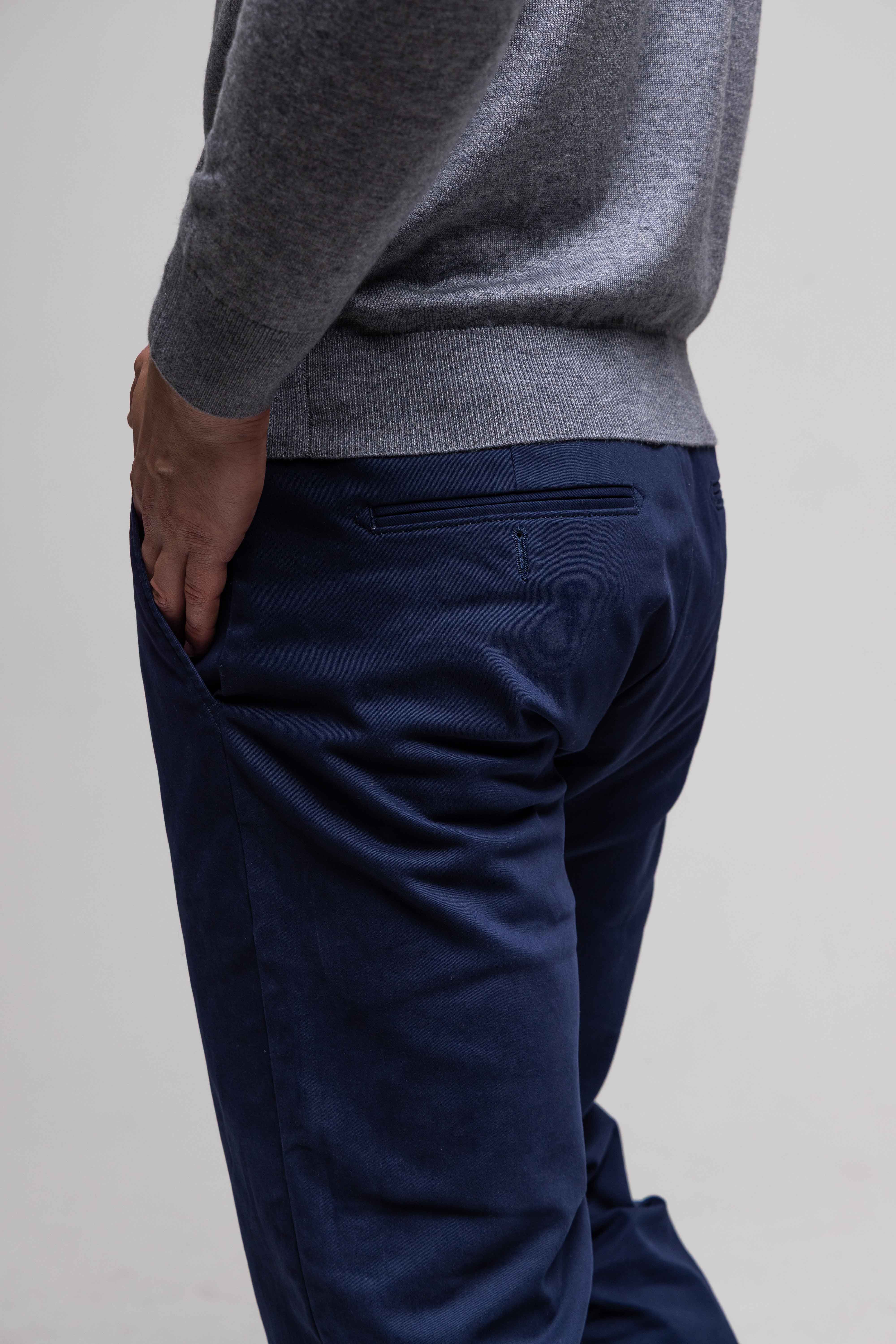 Modré chinos nohavice