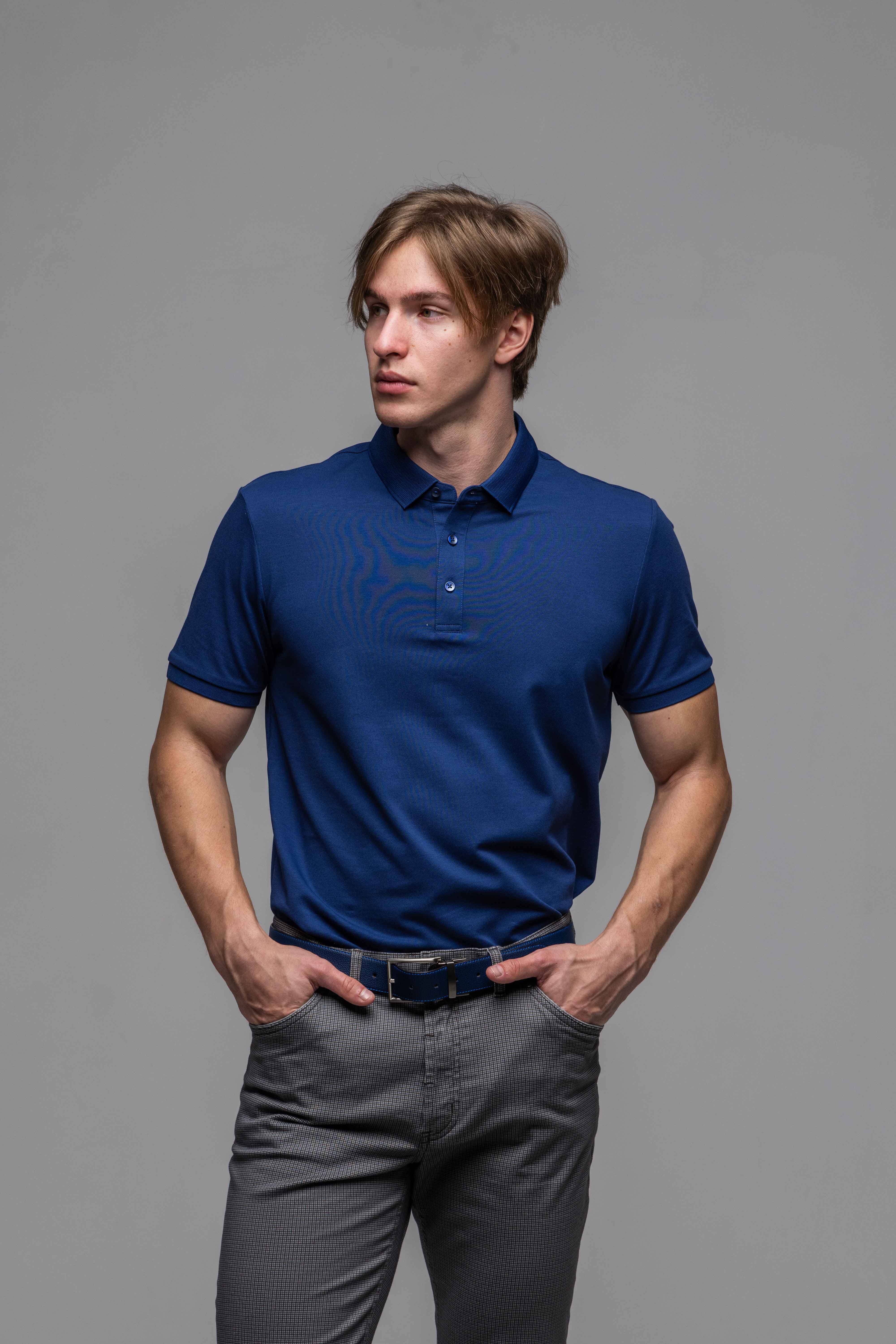 Tmavomodrá polokošeľa