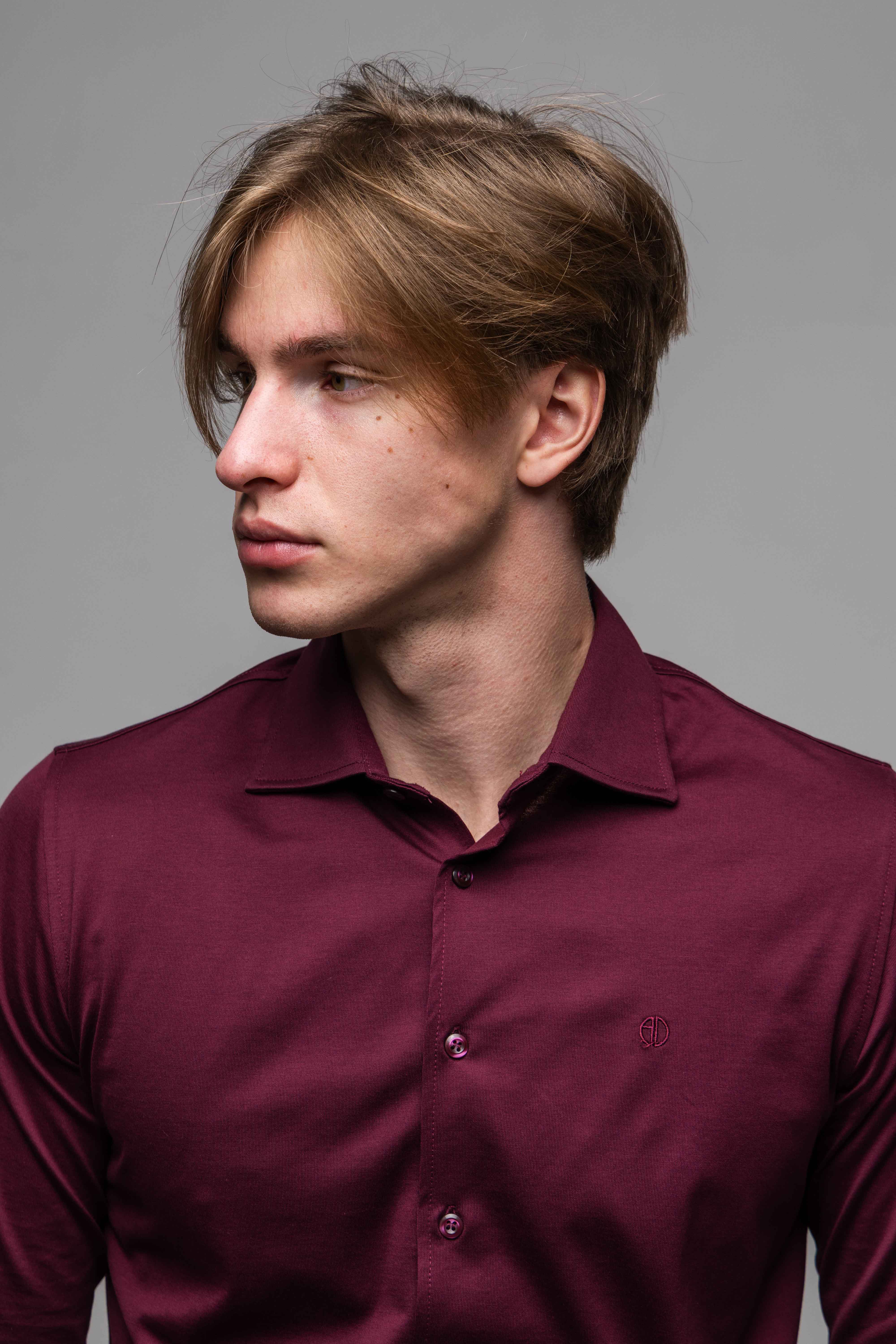 Bordová strečová Extra Slim Fit košeľa