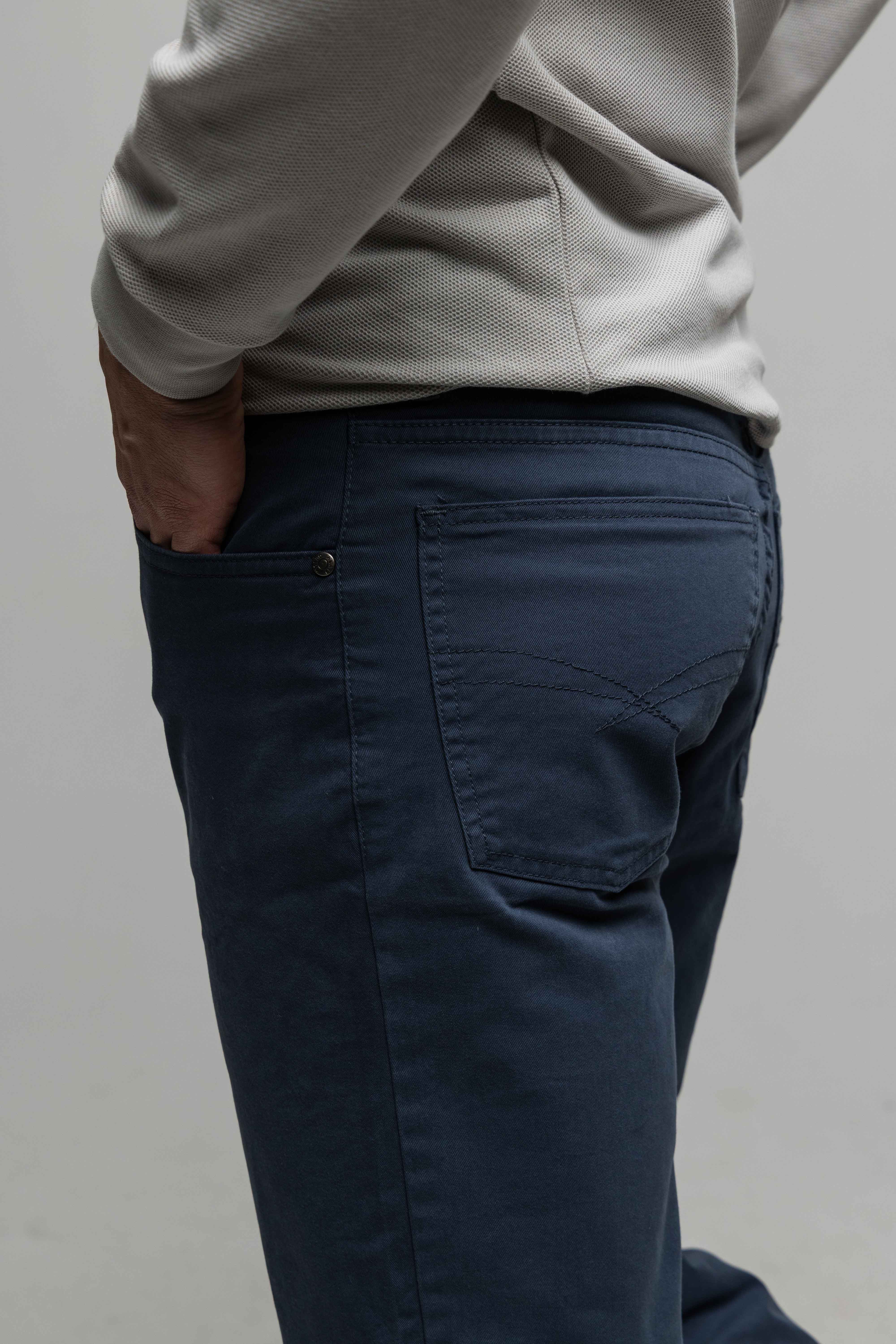 Modro sivé voľnočasové nohavice