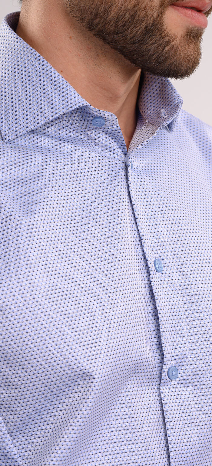 Bílá Extra Sim Fit košile s modro-černými kosočtverci