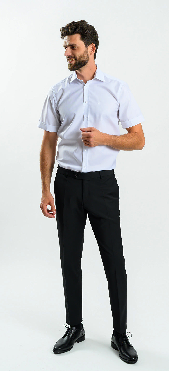Bílá Extra Slim Fit košile s krátkým rukávem