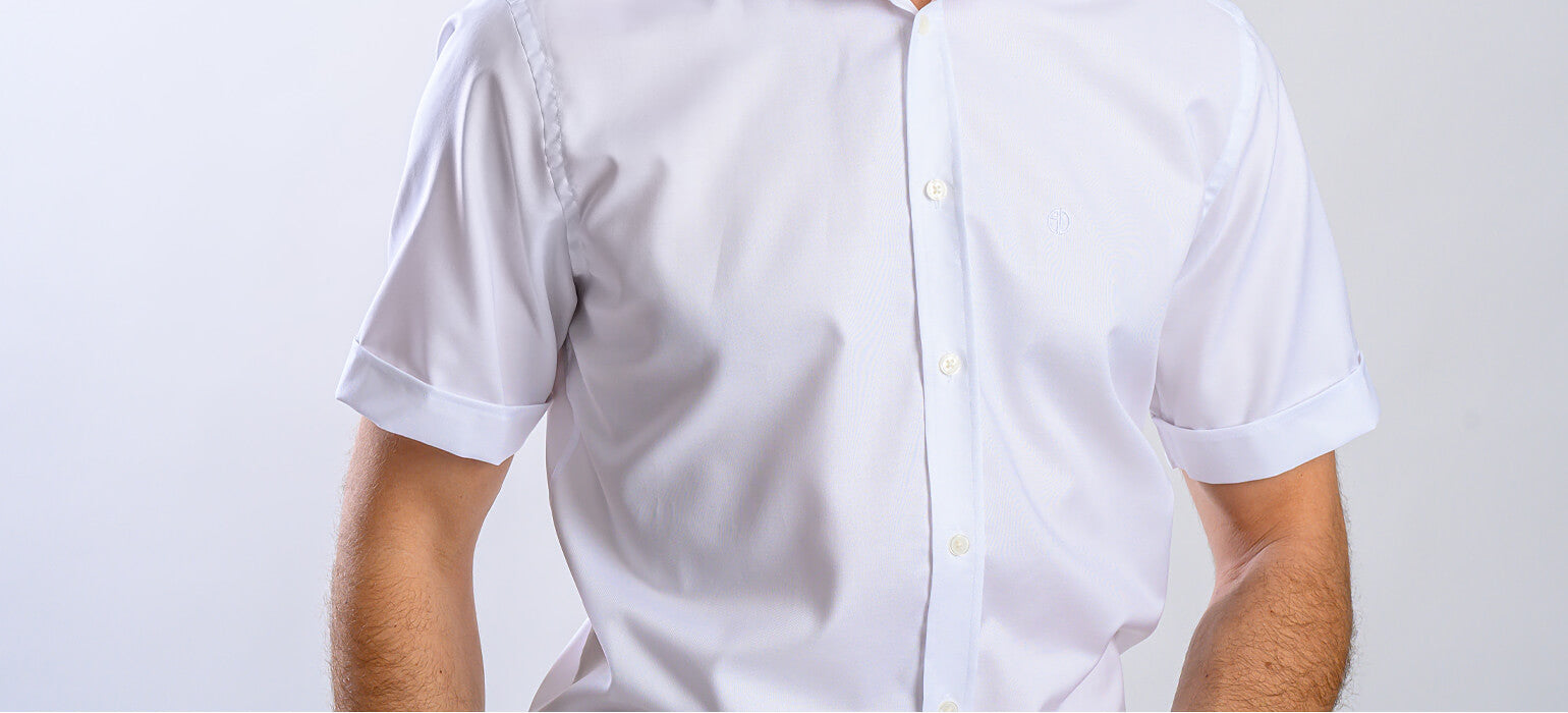 Bílá Extra Slim fit košile s krátkým rukávem