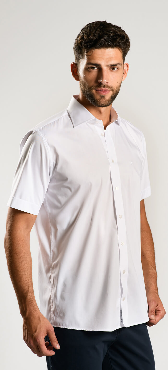 Bílá Extra Slim Fit košile s krátkým rukávem