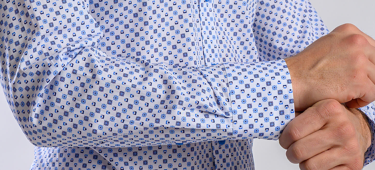 Bílá Extra Slim Fit košile s modrým vzorem