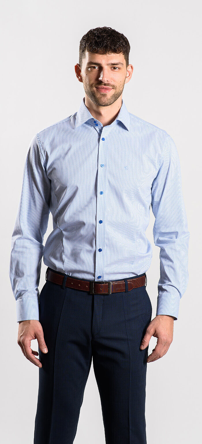 Bílá Extra Slim Fit košile se čtvercovým vzorem