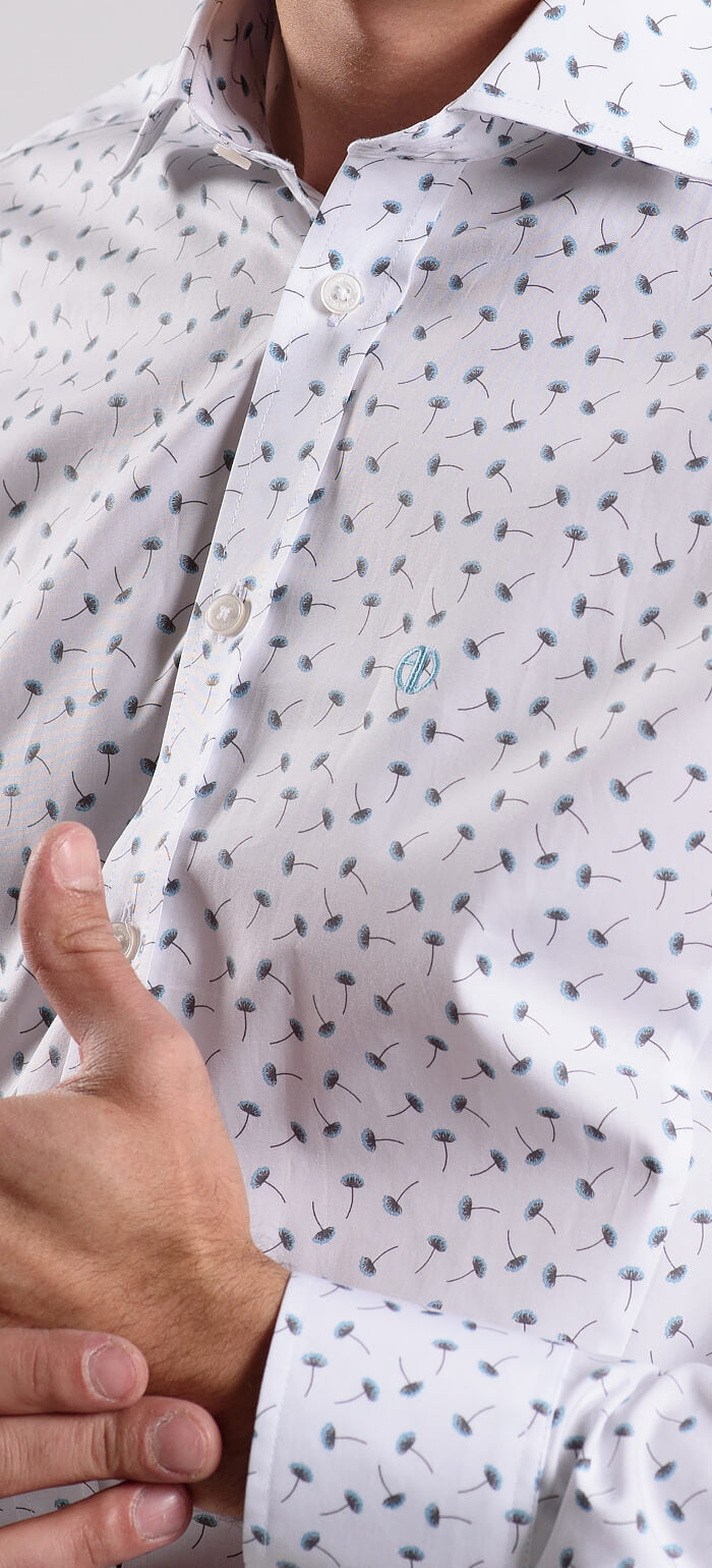 Bílá Extra Slim Fit košile se vzorem