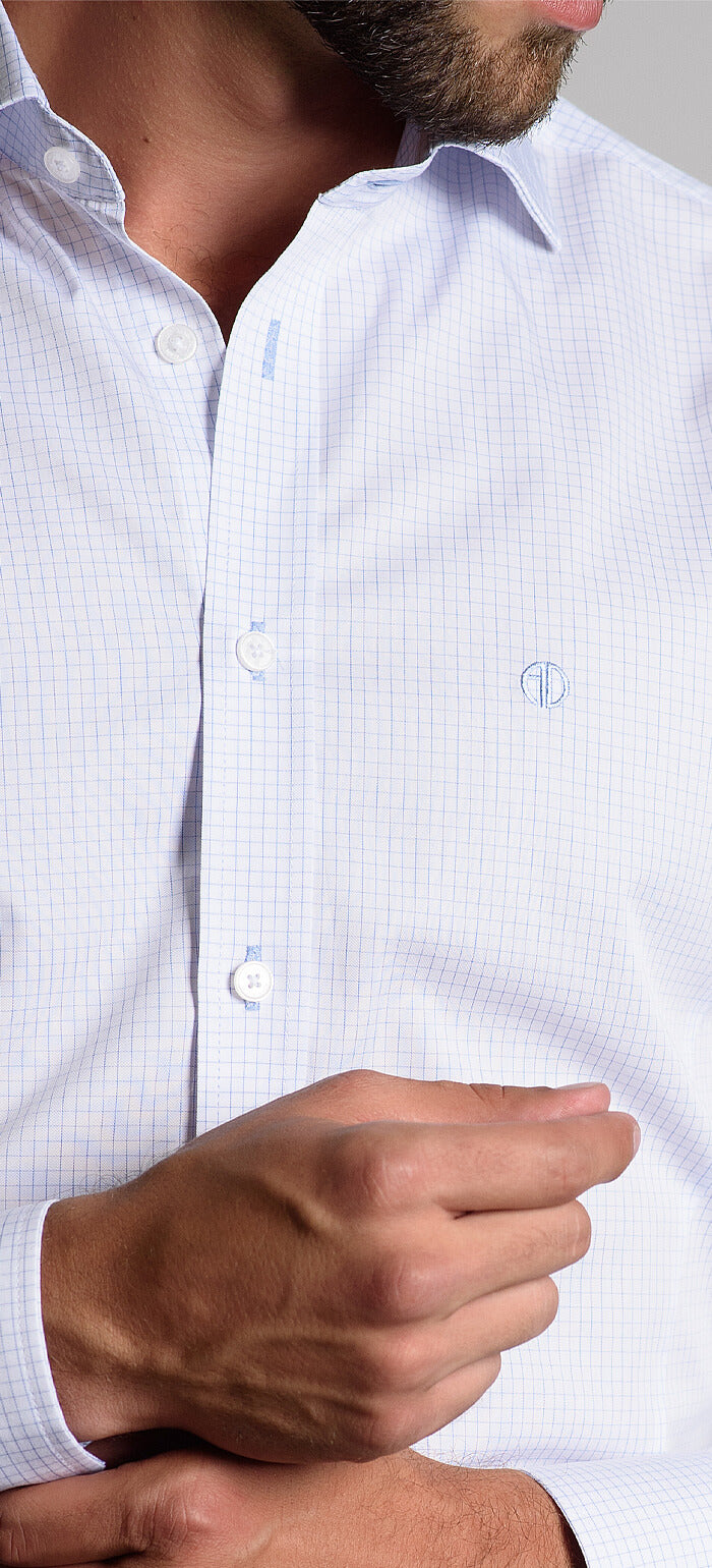 Bílá károvaná Extra Slim Fit košile