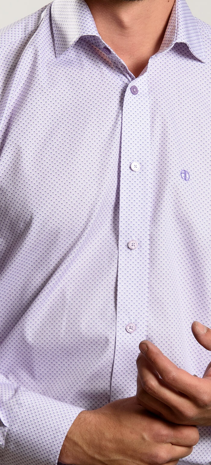 Bílá Slim Fit vzorovaná košile
