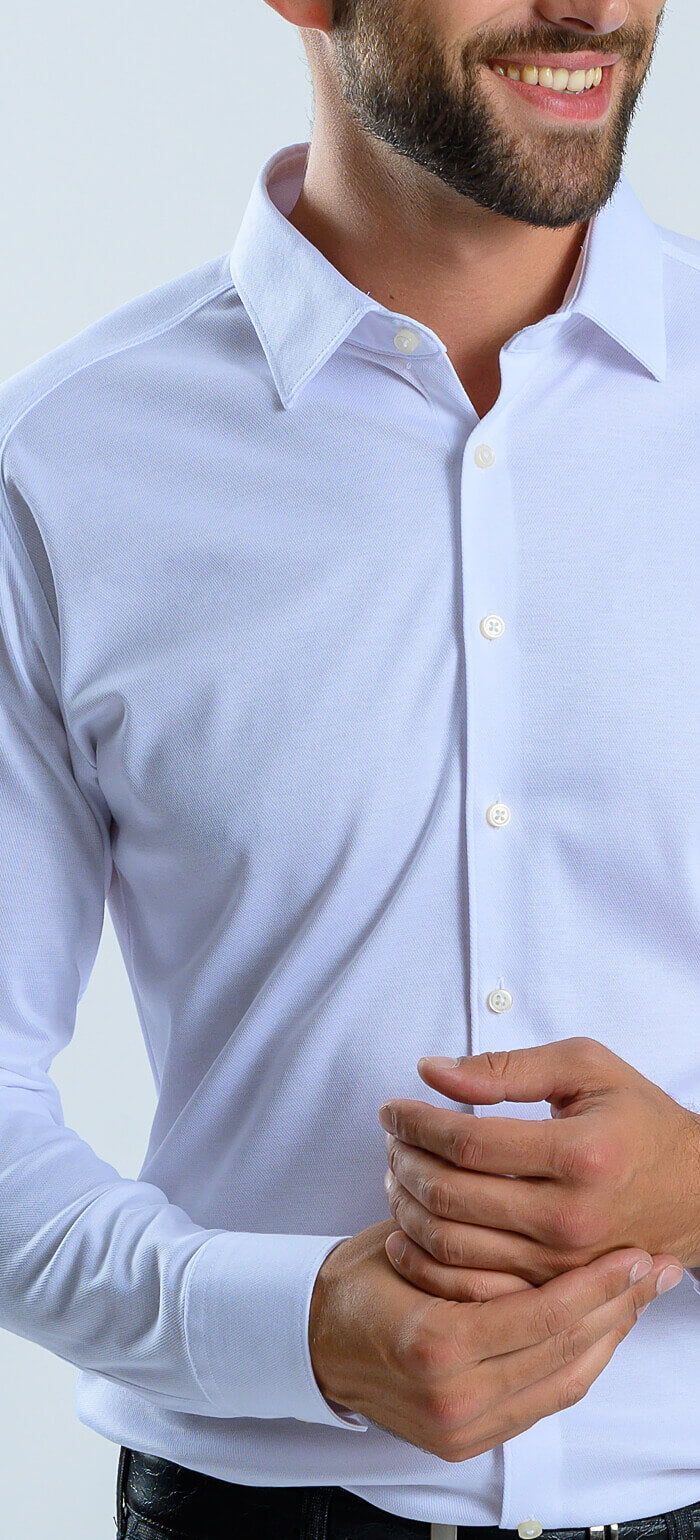 Bílá strečová Extra Slim Fit košile s nemačkavou úpravou