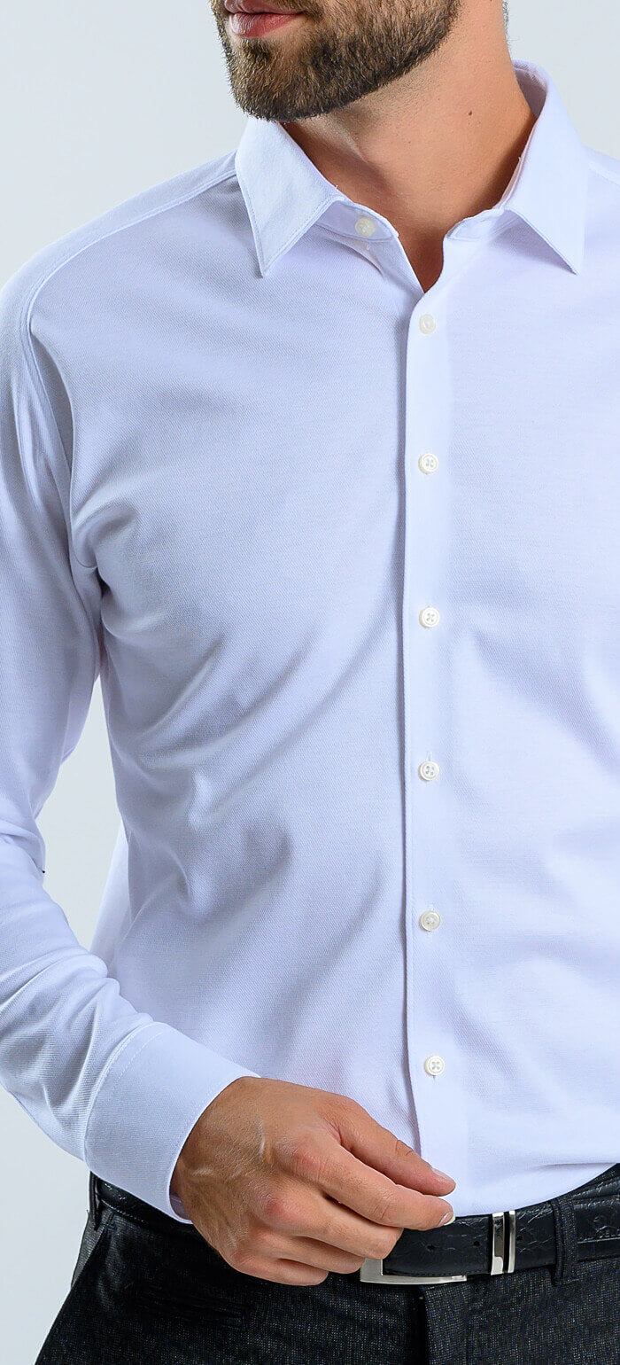 Bílá strečová Extra Slim Fit košile s nemačkavou úpravou
