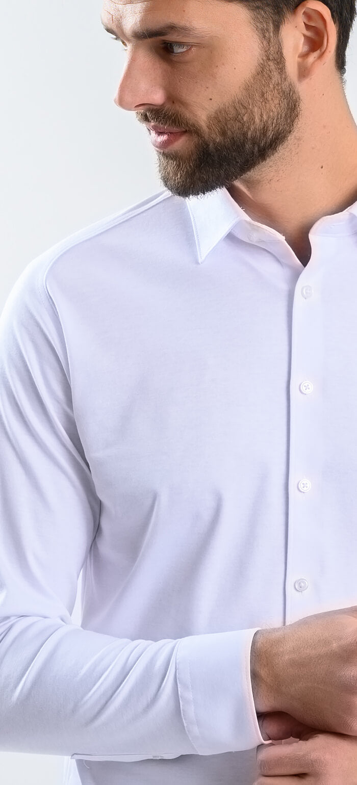 Bílá strečová Extra Slim Fit košile s nemačkavou úpravou