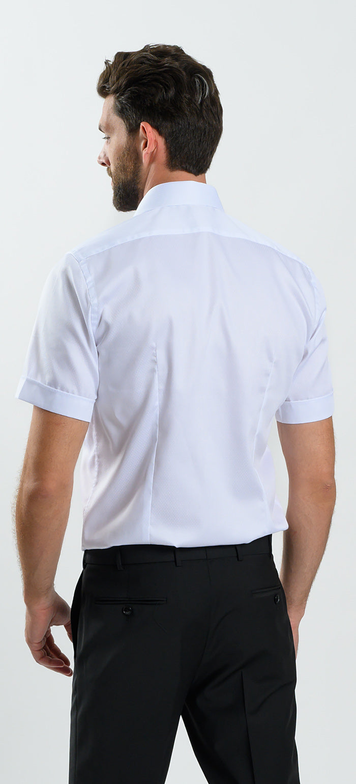 Bílá Vzorovaná Classic Fit košile s krátkým rukávem