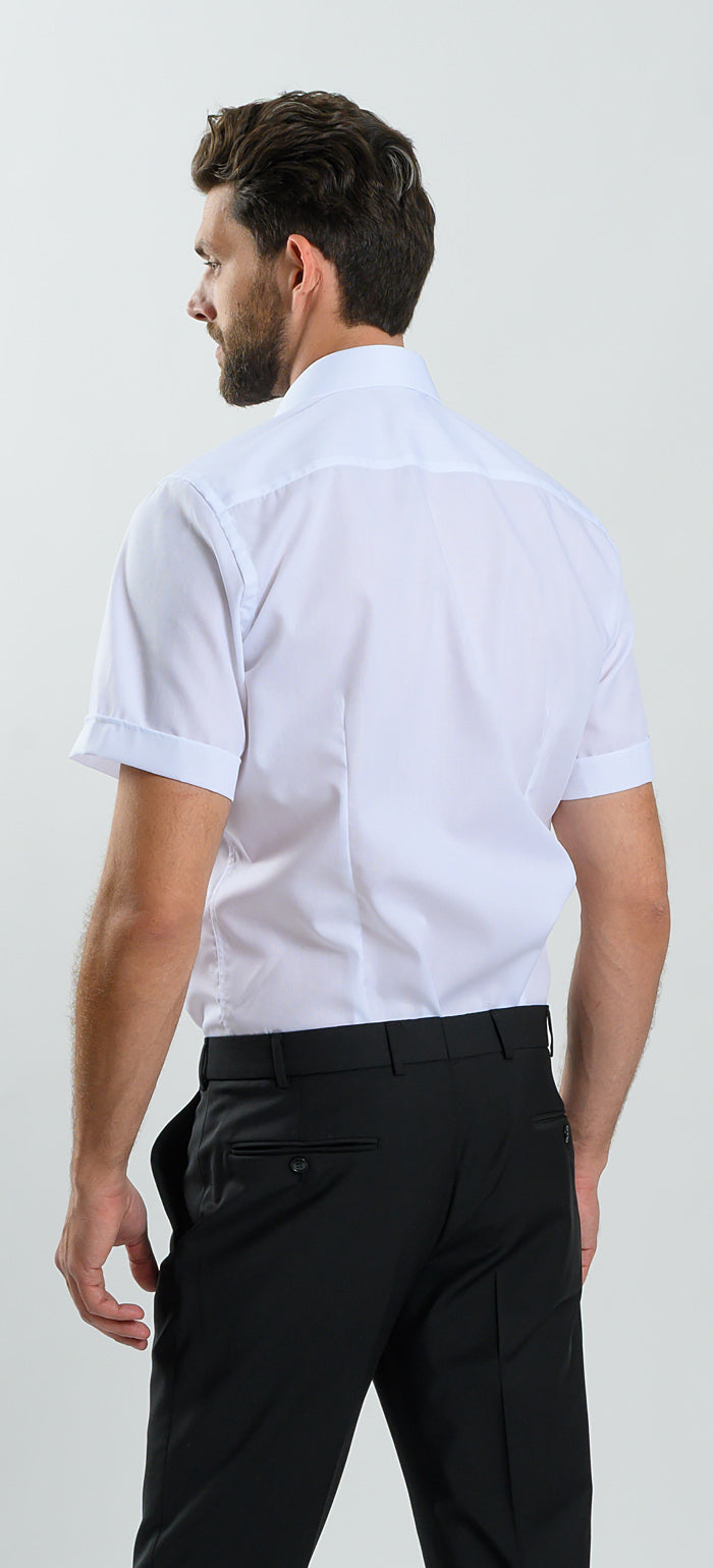 Bílá Vzorovaná Slim Fit košile s krátkým rukávem