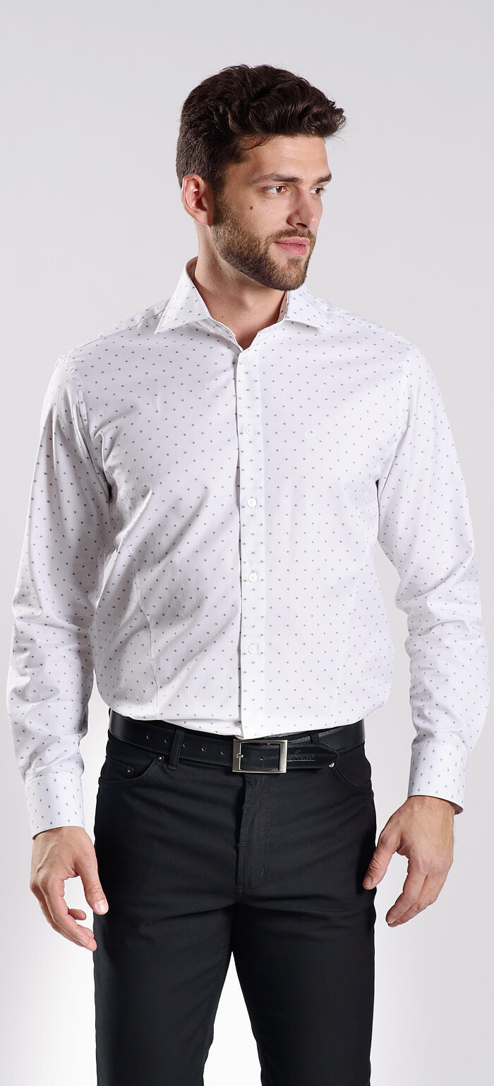 Bílá vzorovaná Slim Fit košile