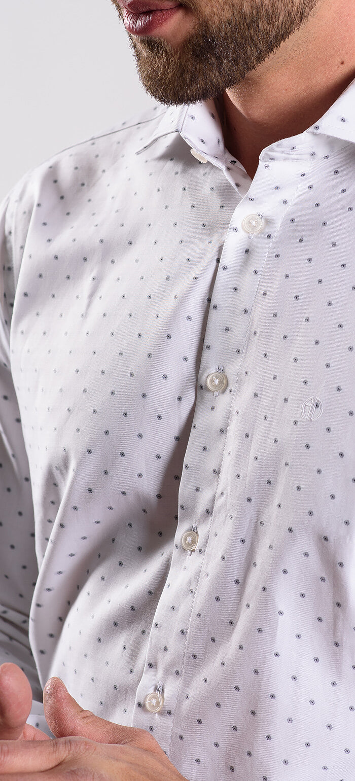 Bílá vzorovaná Slim Fit košile