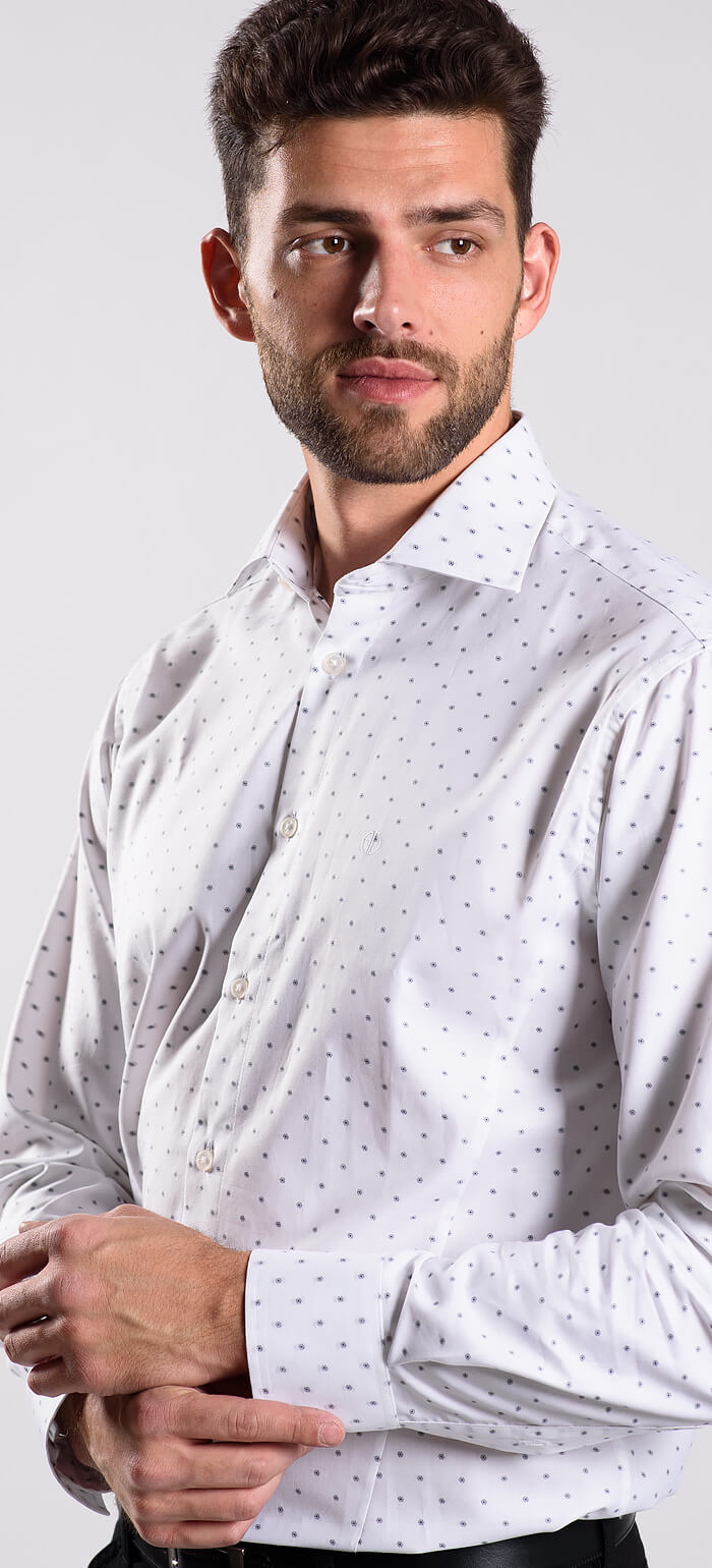 Bílá vzorovaná Slim Fit košile