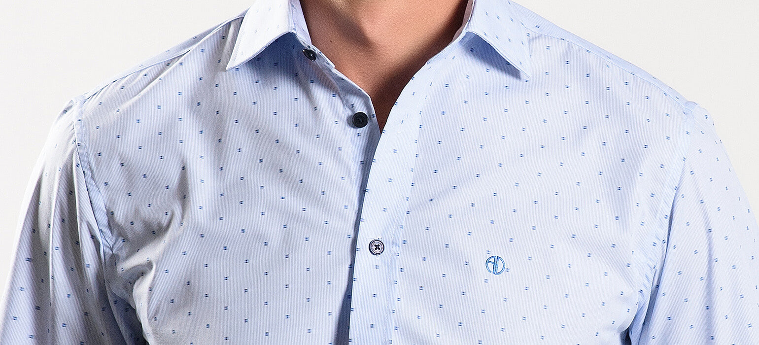 Bleděmodrá vzorovaná Extra Slim Fit košile