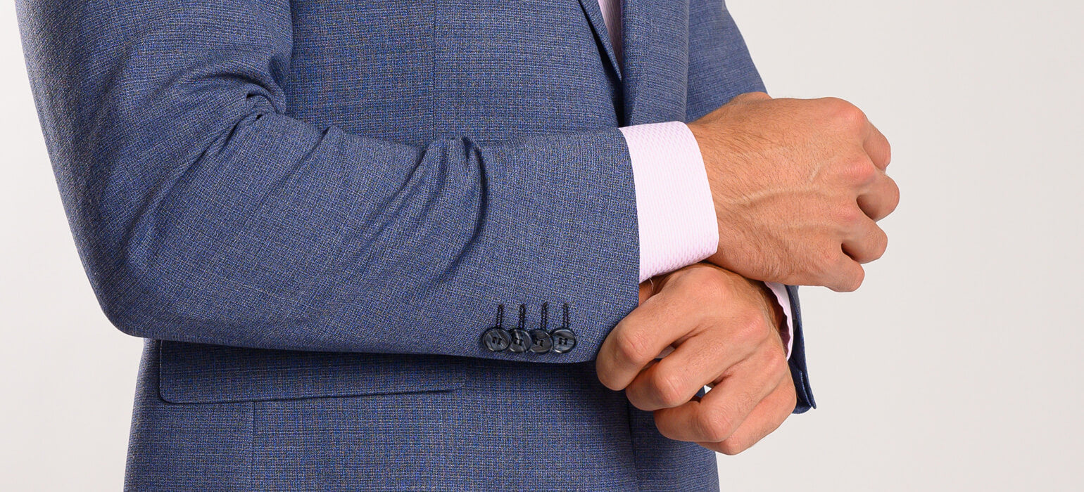 Bleděmodrý Slim Fit oblek se strukturou