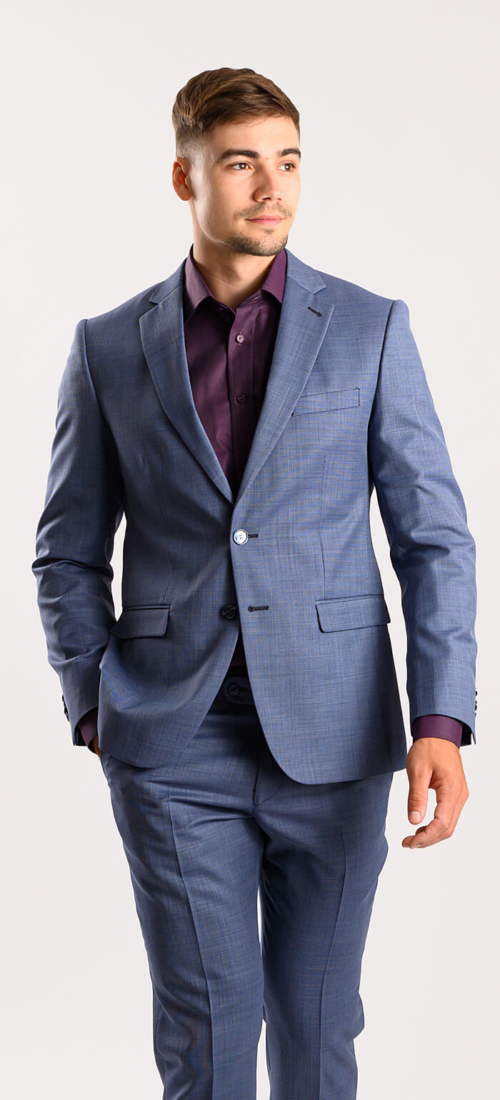 Bleděmodrý Slim Fit oblek