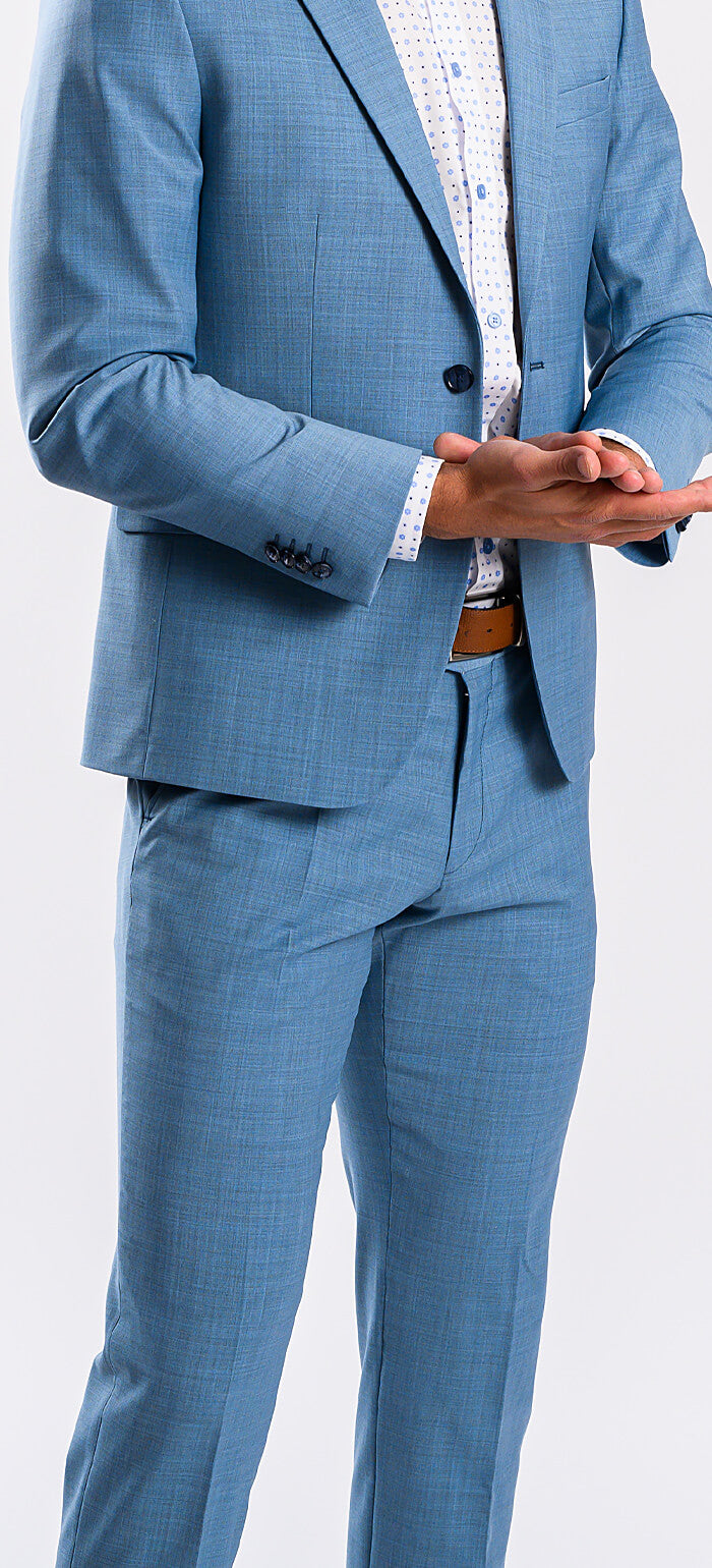 Bleděmodrý Slim Fit oblek