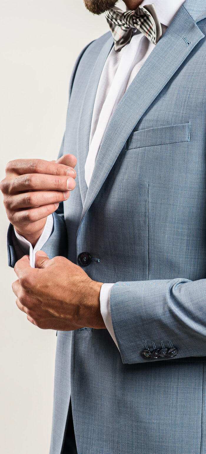 Bleděmodrý svatební Slim Fit oblek