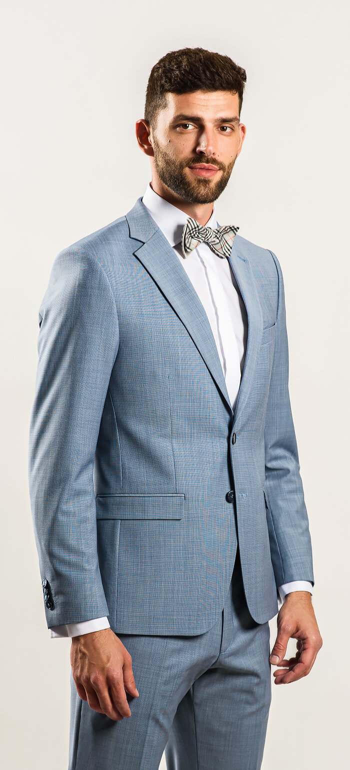Bleděmodrý svatební Slim Fit oblek