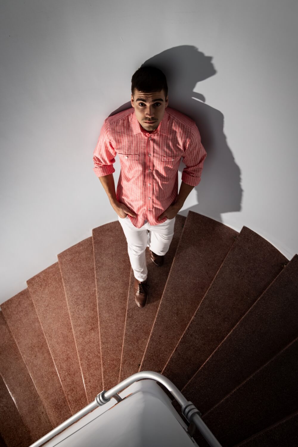 Červená lněná Slim Fit košile