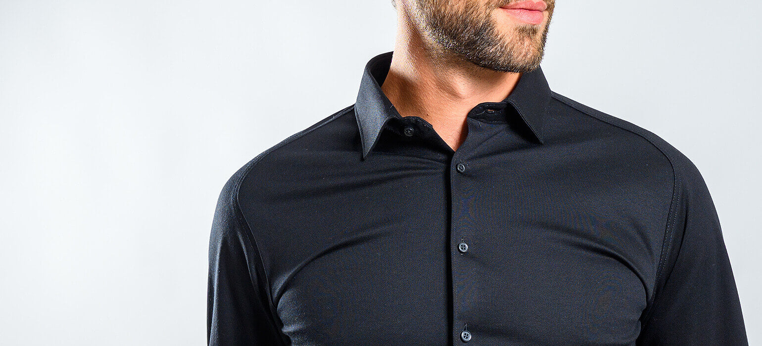 Černá strečová Extra Slim Fit košile s nemačkavou úpravou