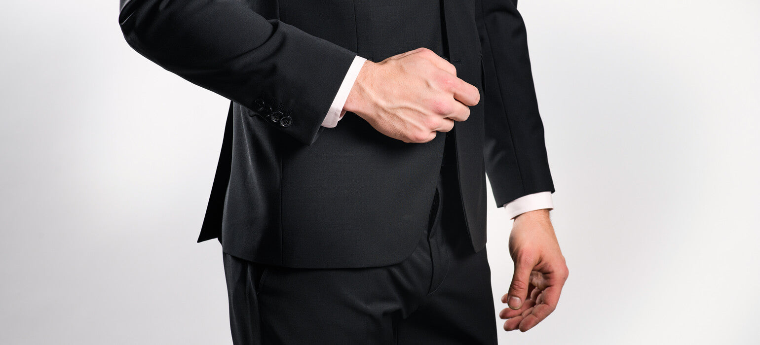 Černý Slim Fit oblek XL