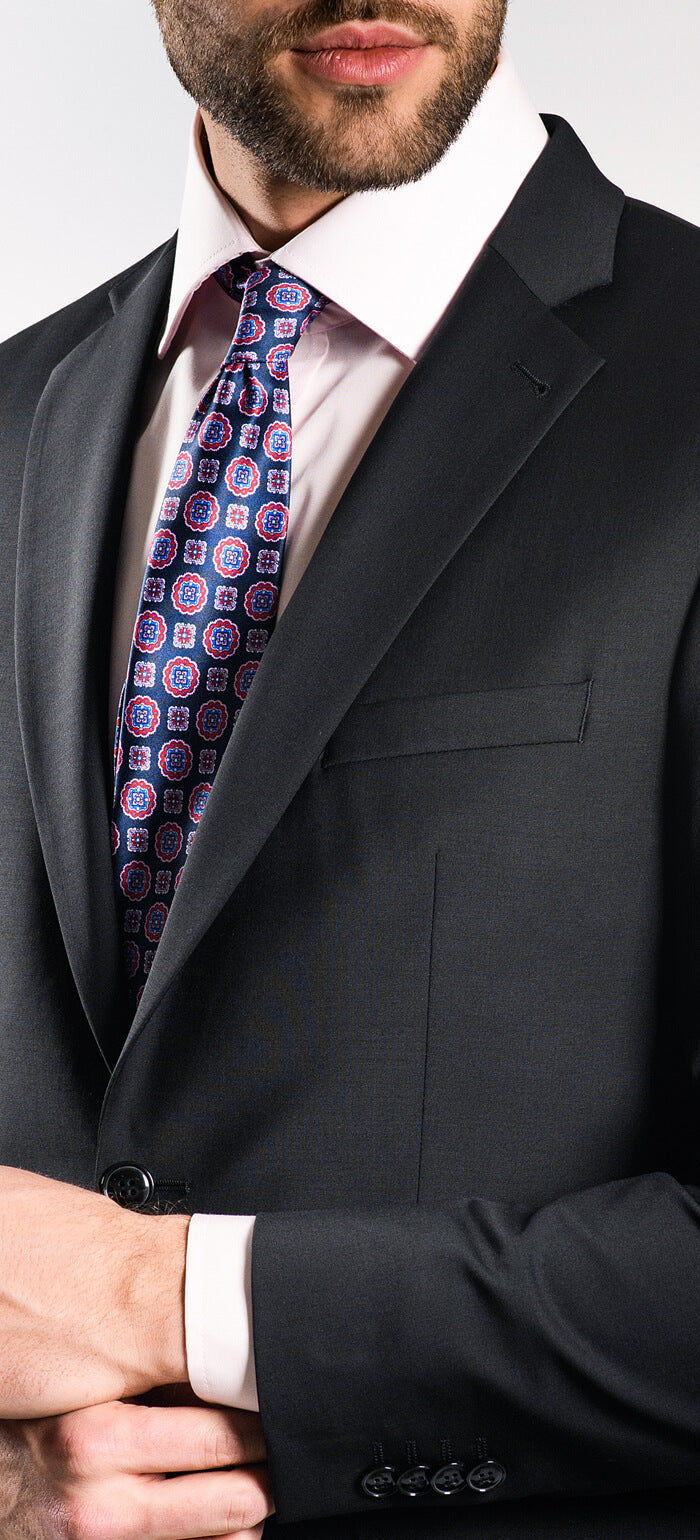 Černý Slim Fit oblek XL